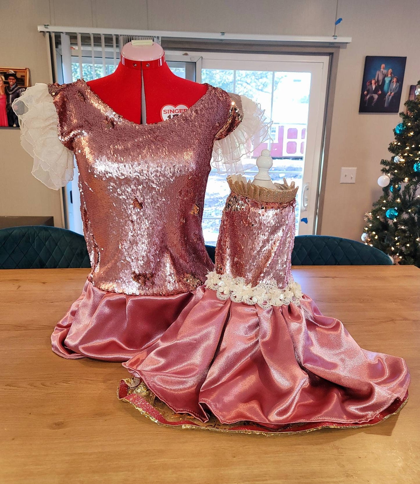 Valentine pet dress, Sequin pet dress, new years eve pet, sequin dog dress, wedding pet dress, doggy couture, pet couture, pink pet dress