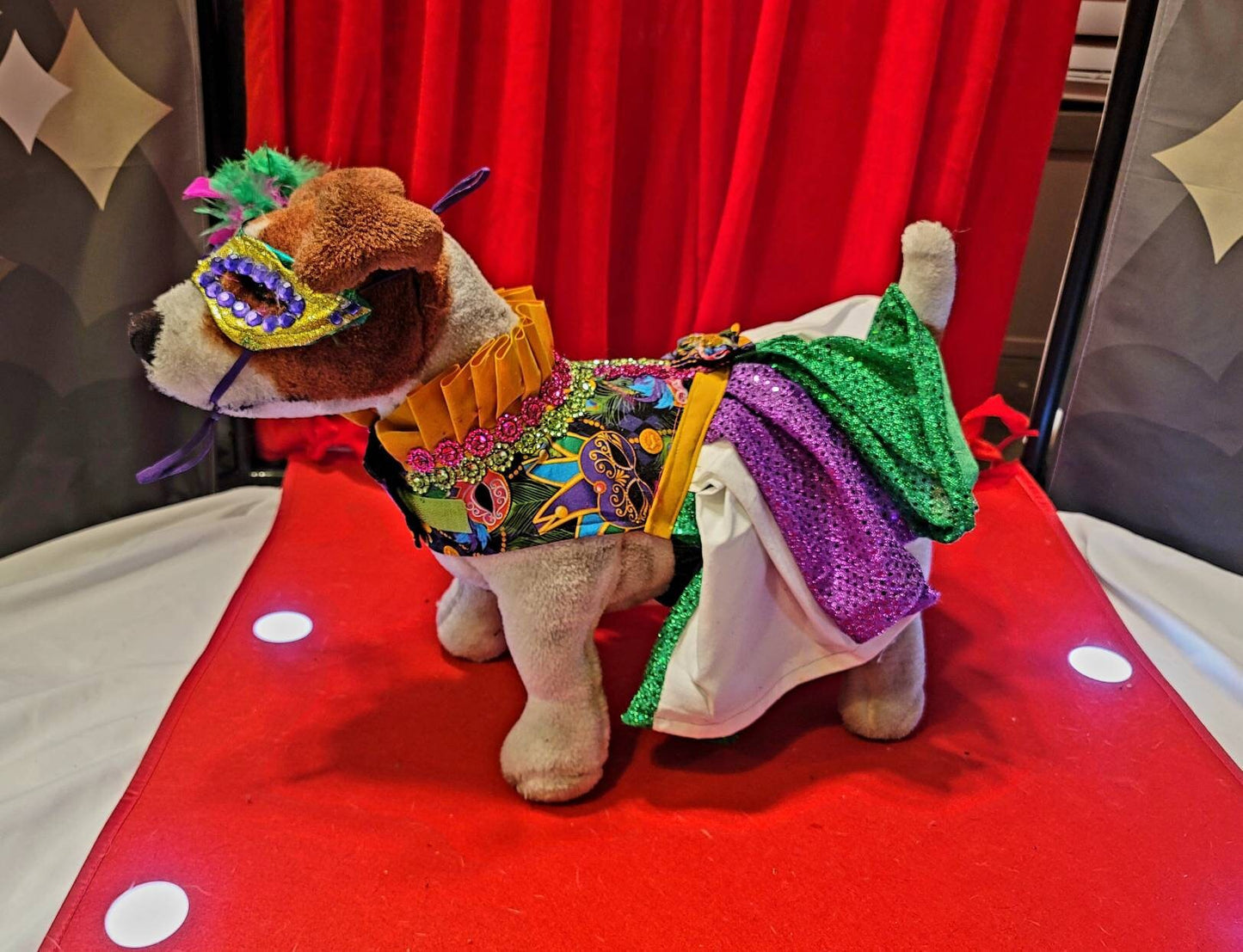 Pet Mardi Gras Costume, Dog Mardi Gras Costume, Mardi Gras Pet Dress, Fat Tuesday Pet Costume, Mardi Gras Pet, Mardi Gras dog cat dress
