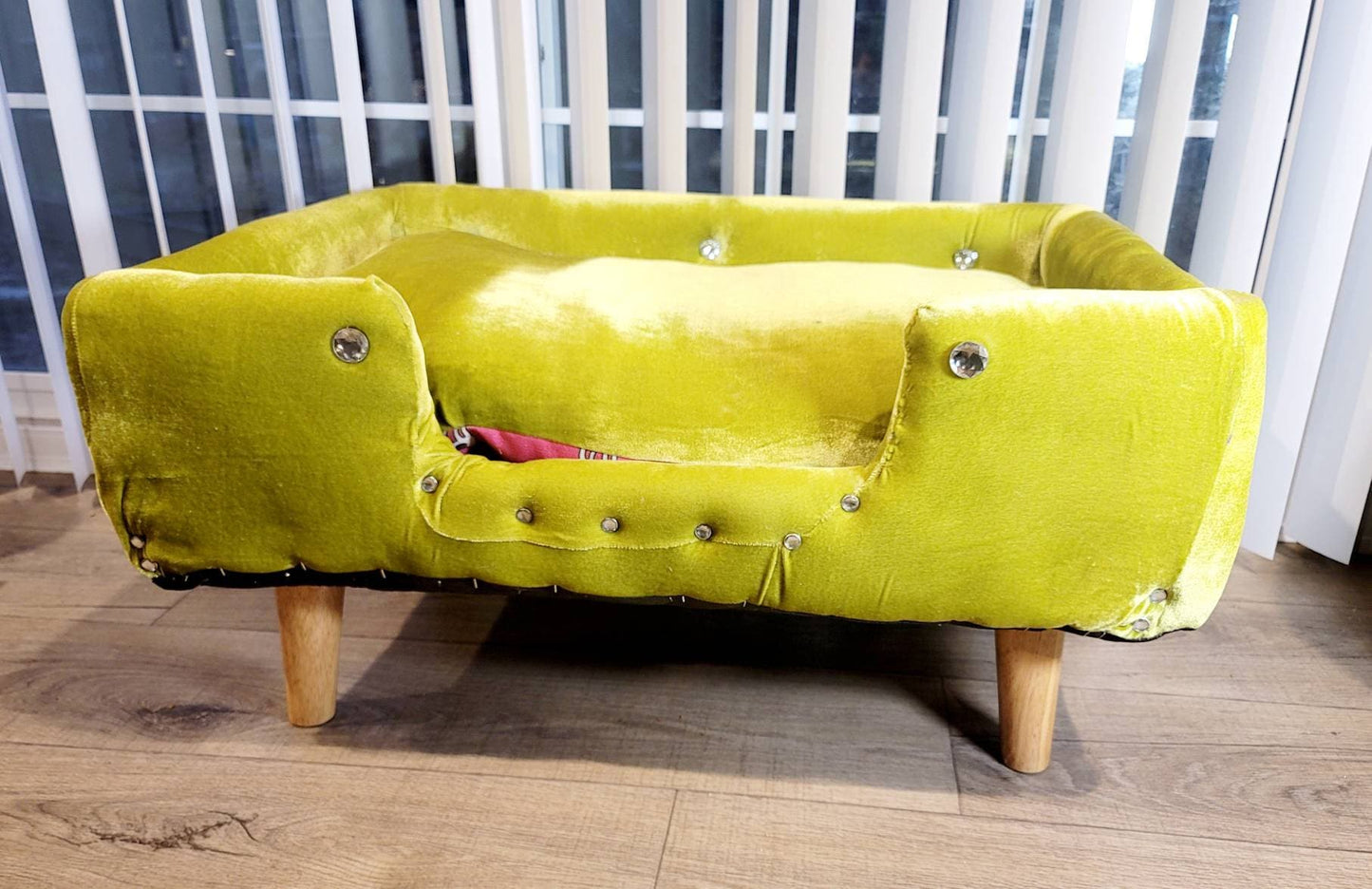 Velvet luxury pet bed, luxury dog bed, stretch Velvet pet bed, pet furniture, Upholstered pet bed, Courture pet beds, Courture dog beds