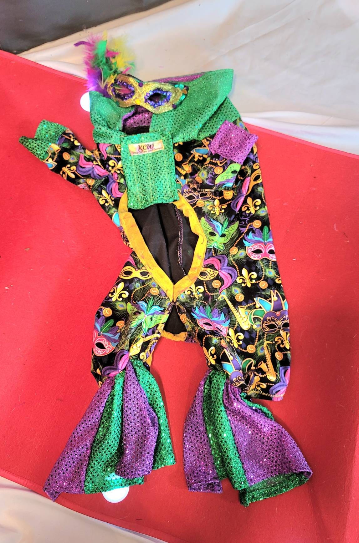 Mardi Gras male pet outfit, Mardi Gras Pet body suit, Fat Tuesday dog costume, Mardi Gras dog costume, Mardi Gras Cat, Mardi Gras suit