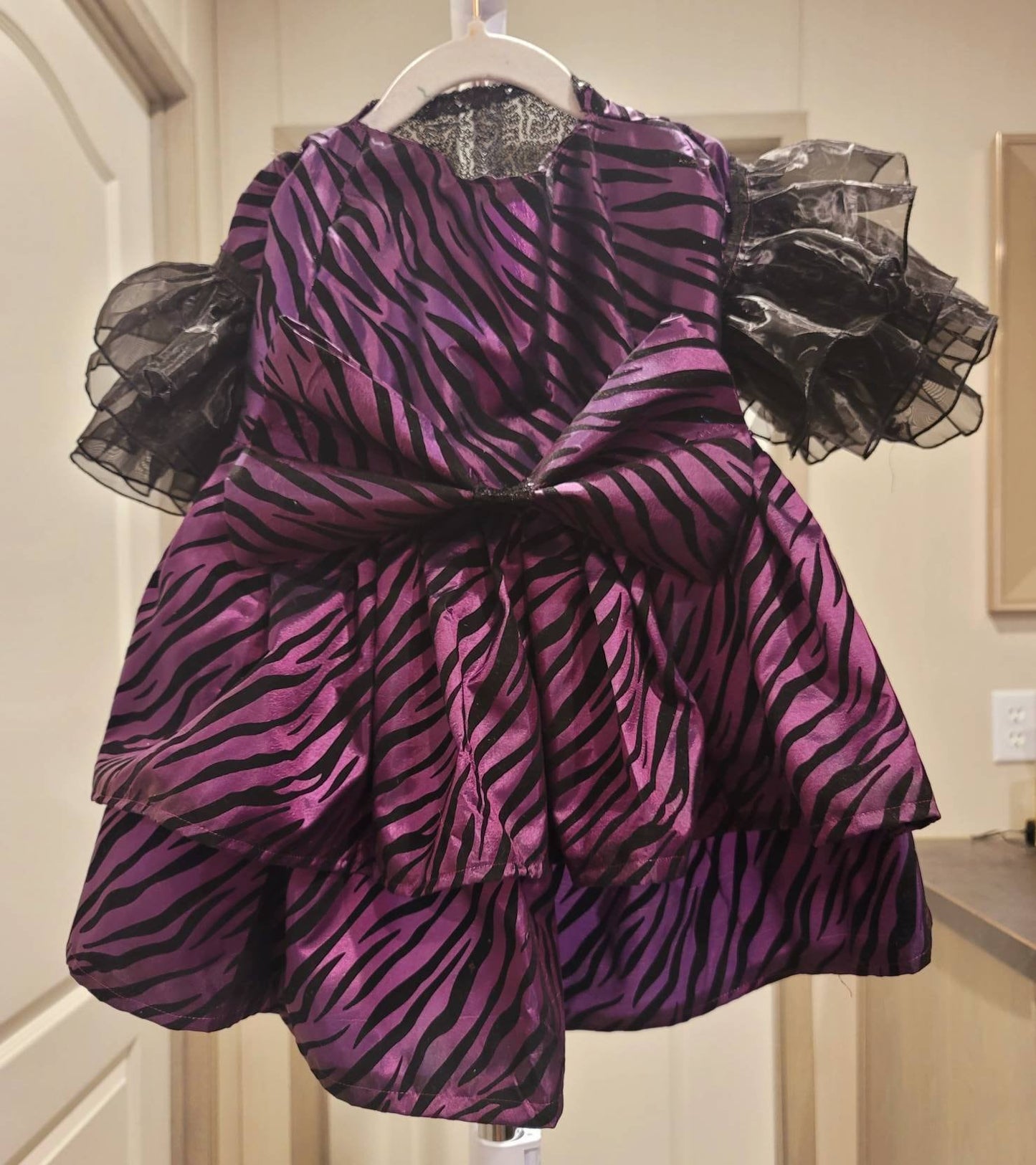 Zebra purple pet dress, 80's Pet Prom Dress, 80's Dog prom dress, 80's cat prom dress, 80'Pet Costume, 80's pet dresses, zebra pet prom