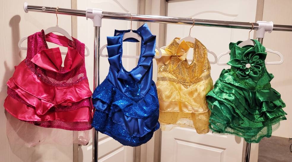 Blue 80's Pet Prom Dress, 80's Dog prom dress, 80's cat prom dress, 80'Pet Costume, 80's pet dresses, sequin pet dress, 80's prom pet