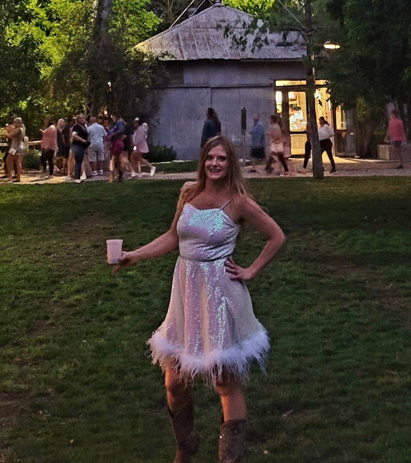 White Bachelorette sequin dress, white sequin dress, special occasion sequin dress, feather woman's dress, sequin dresses for women, irradescent