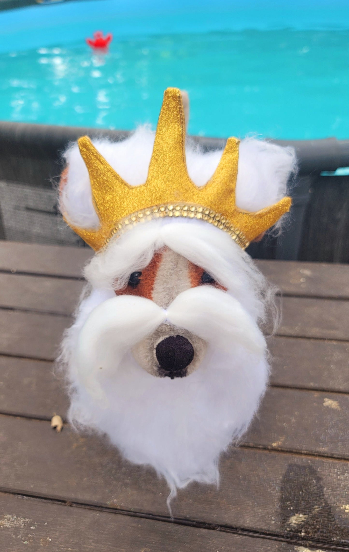 King Triton Pet wig, beard and crown, King Triton dog wig and crown, Sea King Pet wig, beard and crown, Mermaid Pet wig and beard