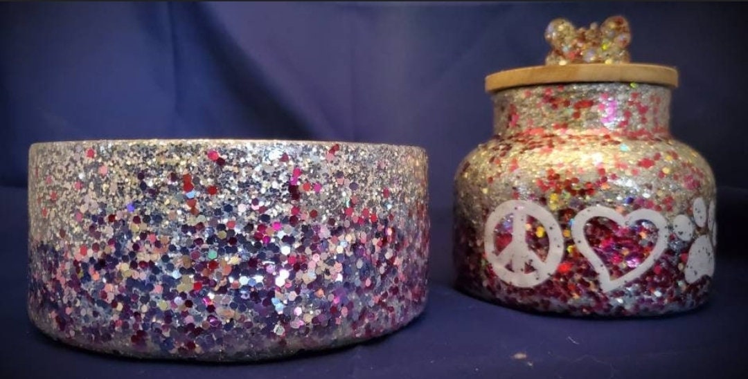 Glitter personalize pet bowl, glitter epoxy resin pet bowl, glitter dog bowl, glitter cat bowl, glitter pet bowl, personalize water bowl