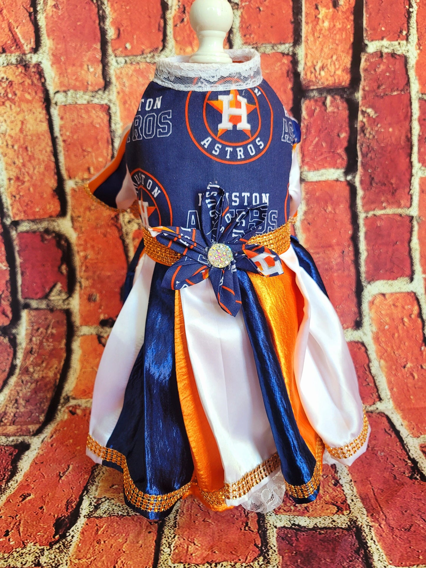 Houston Astros cheerleading pet dress, Astros Cheerleader dog dresses, Astros cat dress, Houston Astros Pet dresses, baseball pet dresses,