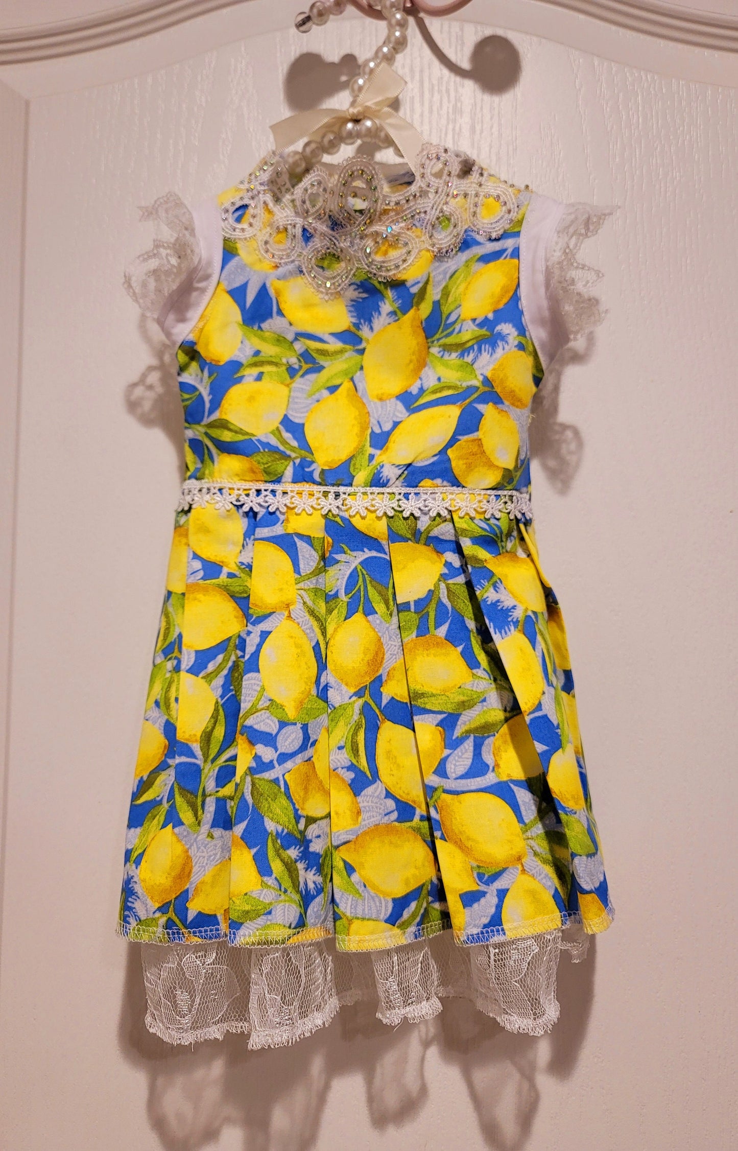 Lemon pet dress, lemon print dog dress, lemon cat dress, pet lemon dress, dog dresses