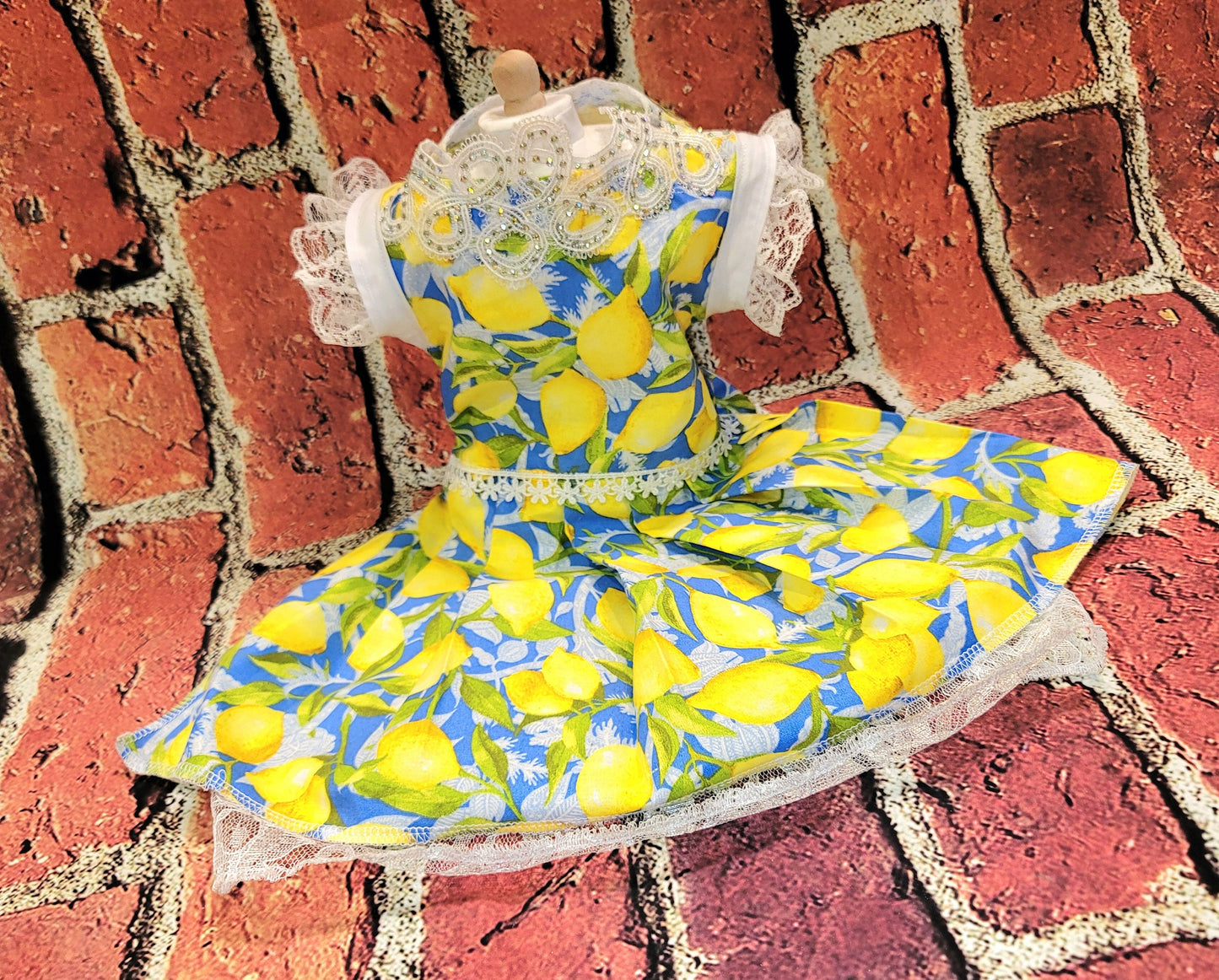 Lemon pet dress, lemon print dog dress, lemon cat dress, pet lemon dress, dog dresses