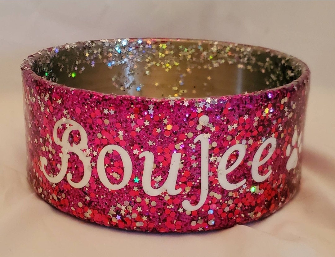 Glitter personalize pet bowl, glitter epoxy resin pet bowl, glitter dog bowl, glitter cat bowl, glitter pet bowl, personalize water bowl