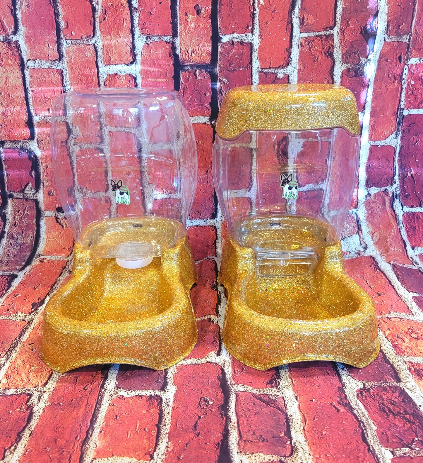 Glitter Gravity food and water bowl combo, Pet gravity food bowls