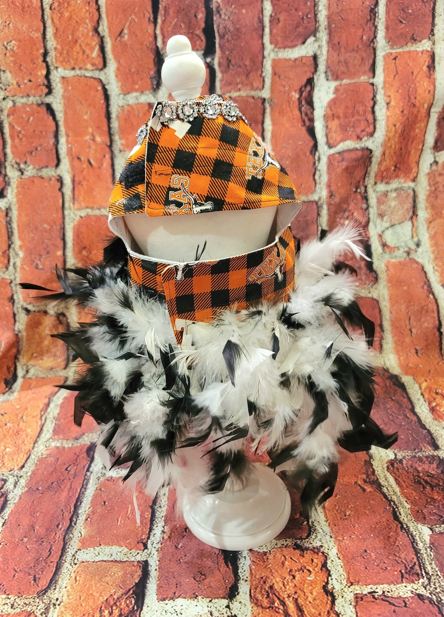 Longhorn feather Pet dog dress, Texas Longhorn feather pet dog dresses, Longhorn harness pet dress,longhorn cat harness dress, pet harness
