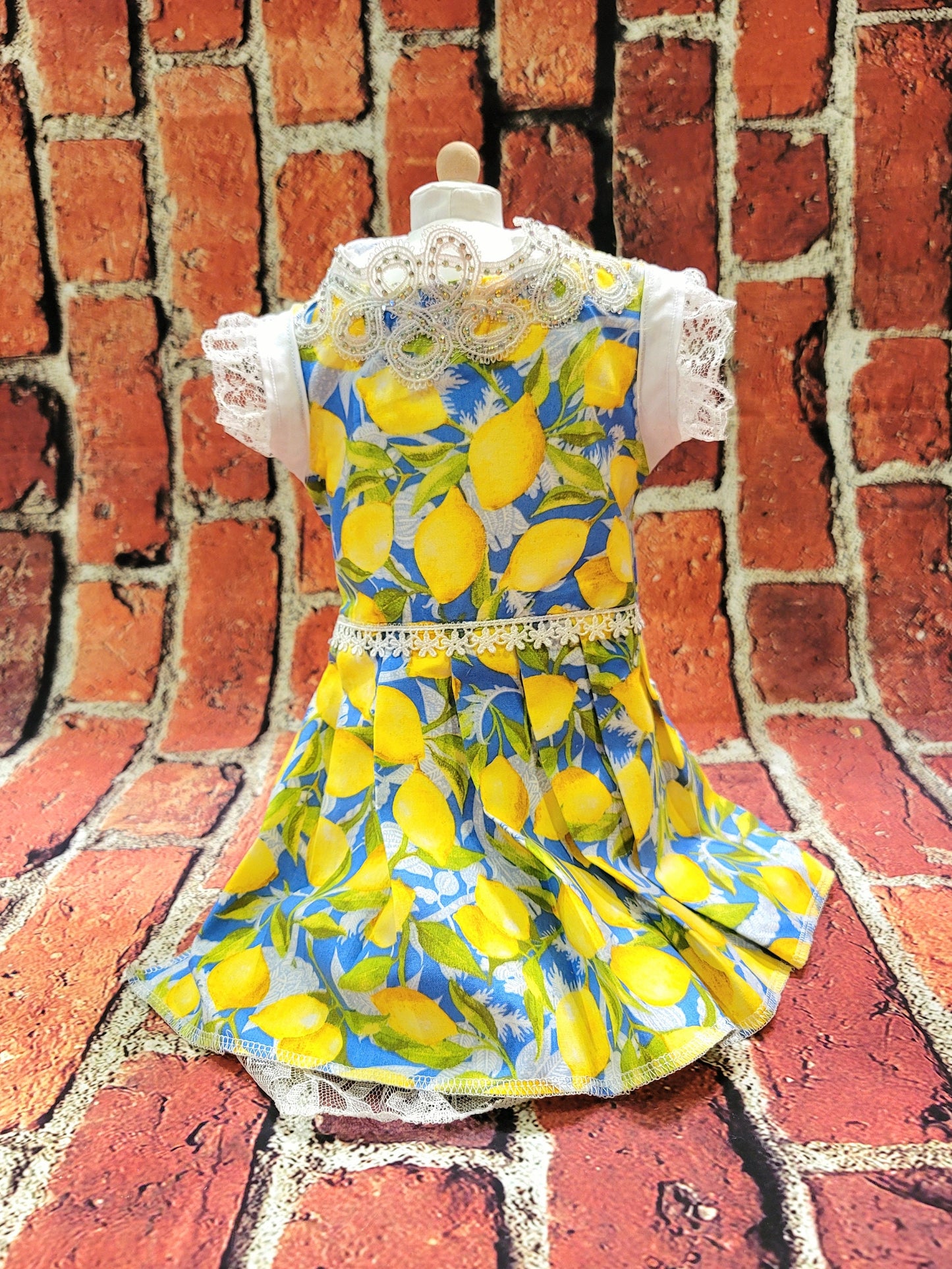 Lemon pet dress, lemon print dog dress, lemon cat dress, pet lemon dress, dog dresses