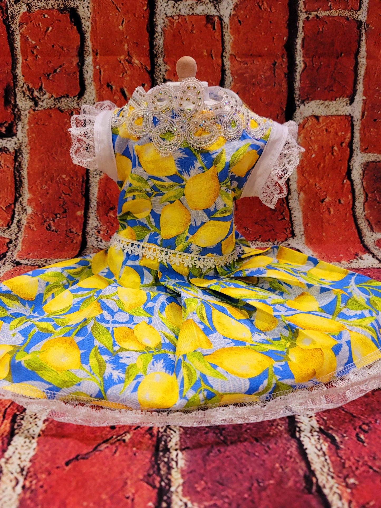 Lemon pet dress, lemon print dog dress, lemon cat dress, pet lemon dress, dog dresses
