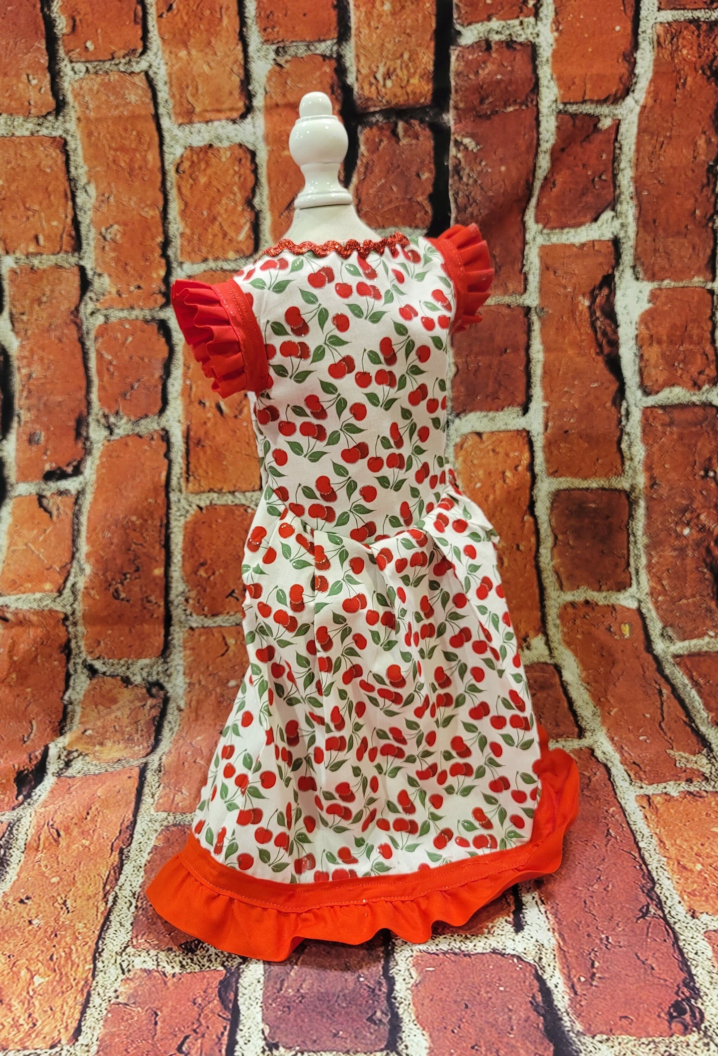 Cherry pet dress, cherry dog dress, cherry cat dress, fruit pet dress, dog dresses, pet dress with cherries, dog dress with cherries