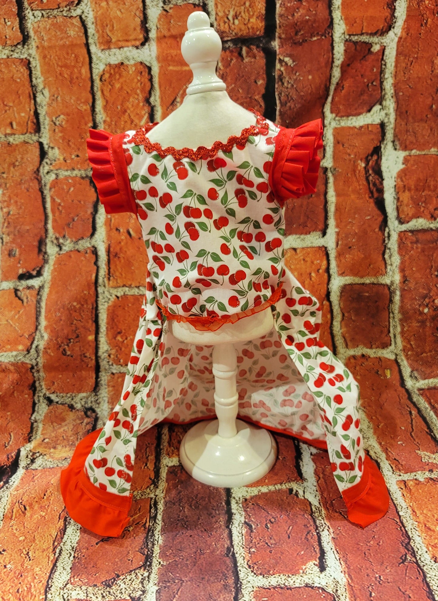 Cherry pet dress, cherry dog dress, cherry cat dress, fruit pet dress, dog dresses, pet dress with cherries, dog dress with cherries
