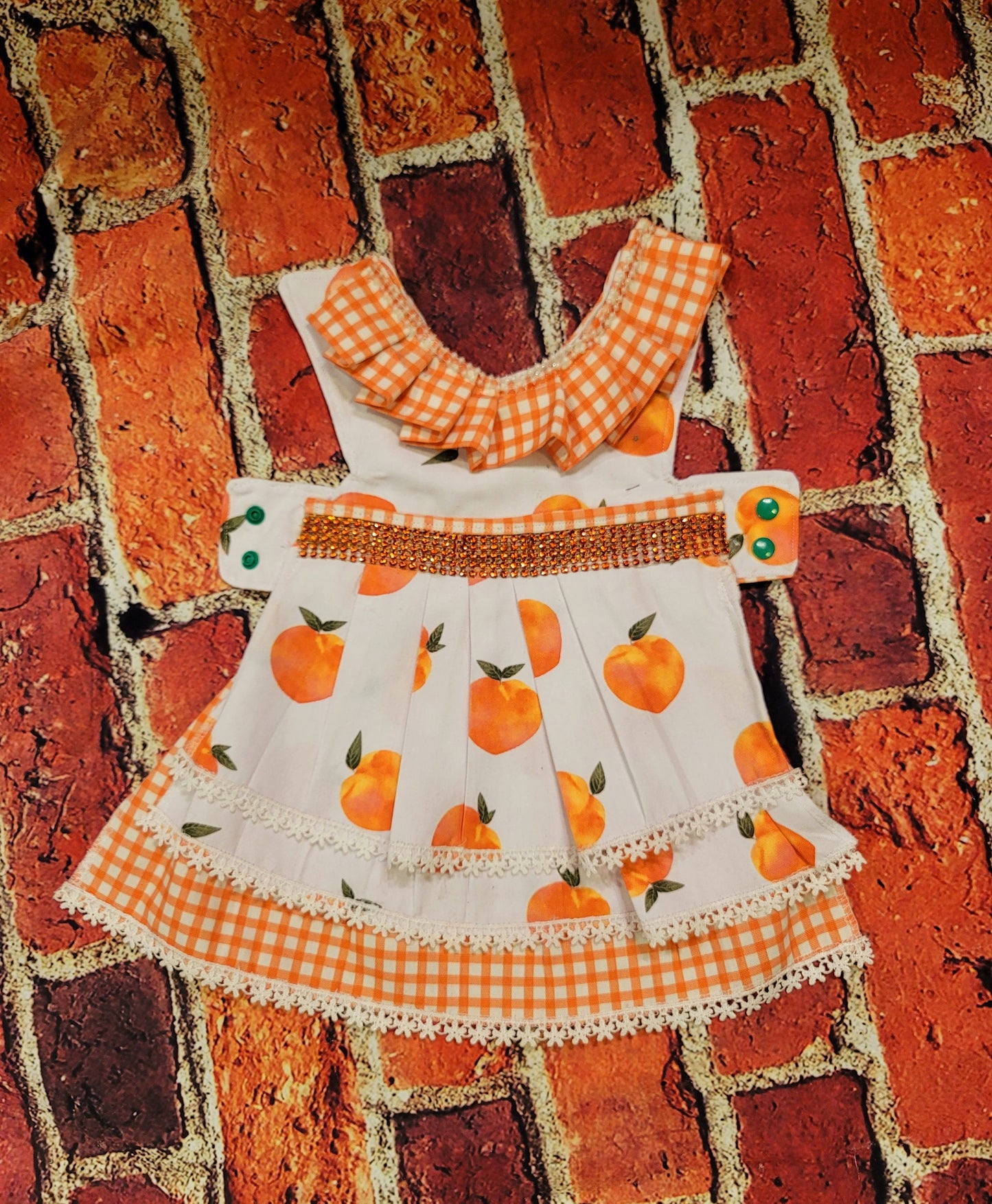 Peach gingham pet dress, peach gingham dog dress, gingham pet dress? Southern bell pet dress, southern bell dog dress, gingham cat dress