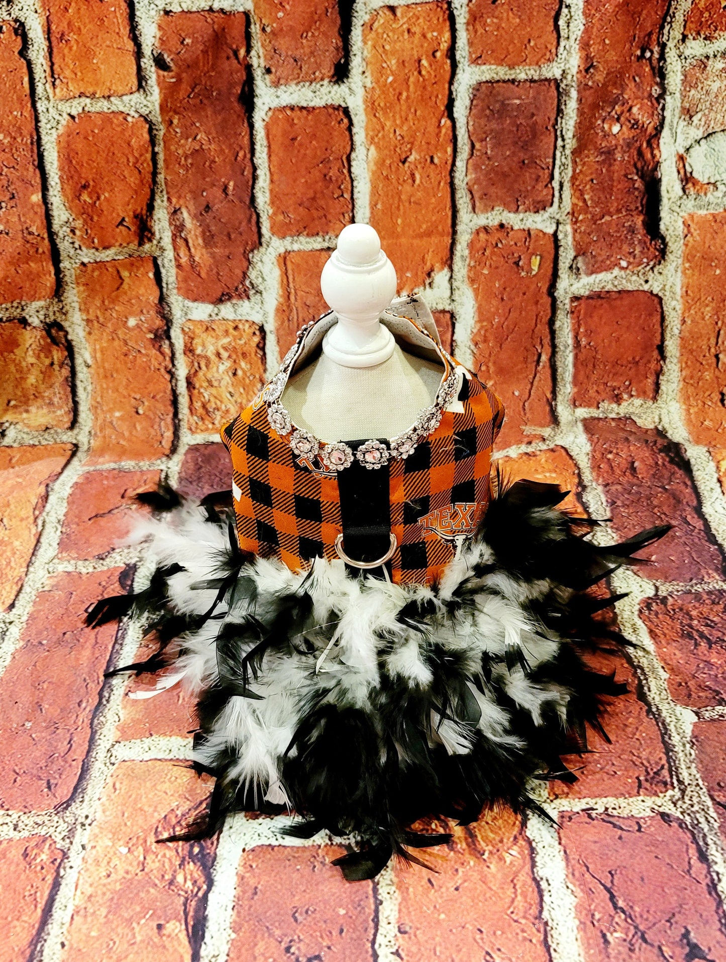 Longhorn feather Pet dog dress, Texas Longhorn feather pet dog dresses, Longhorn harness pet dress,longhorn cat harness dress, pet harness