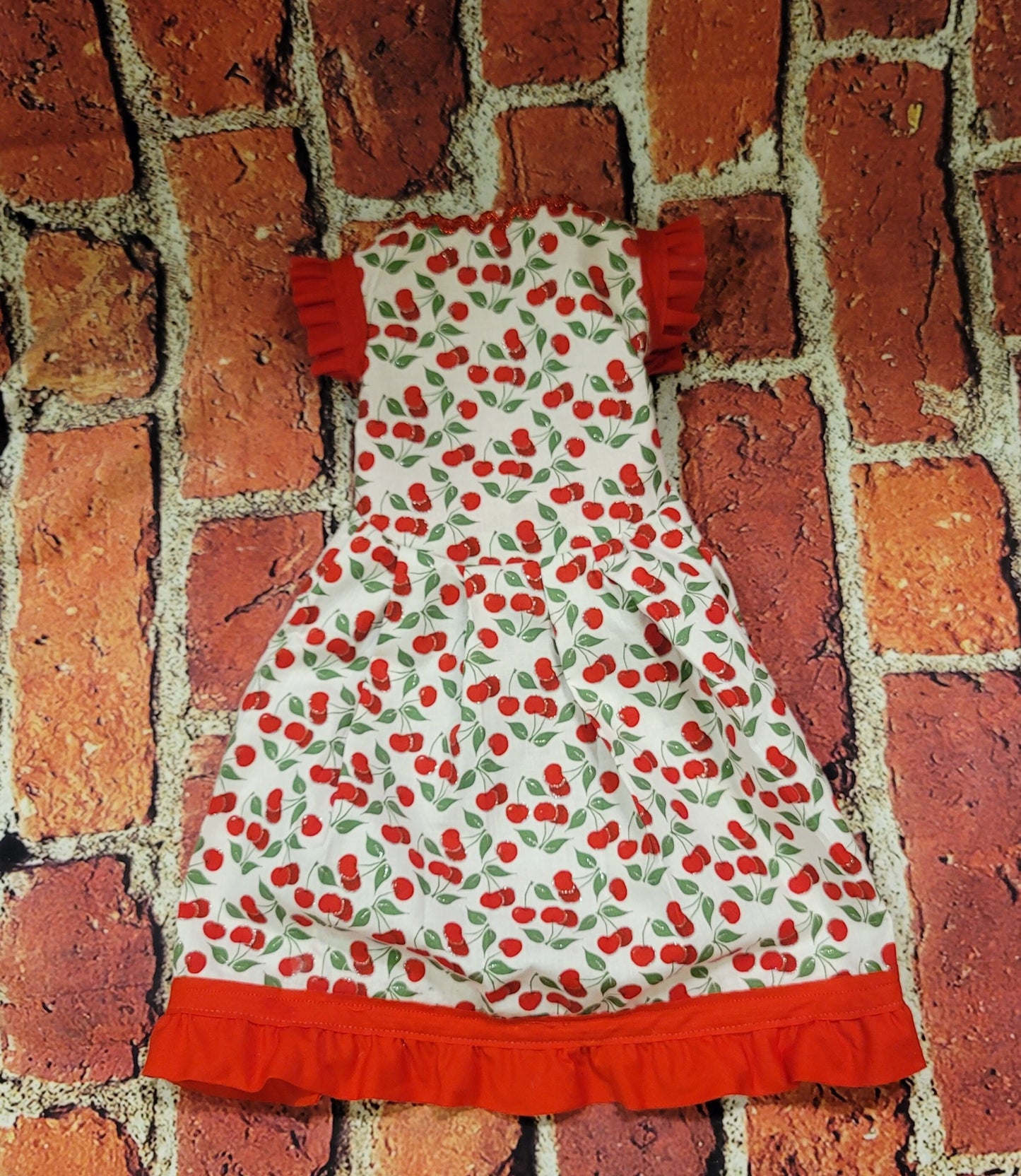 Cherry pet dress, cherry dog dress, cherry cat dress, fruit pet dress, dog dresses, pet dress with cherries, dog dress with cherries