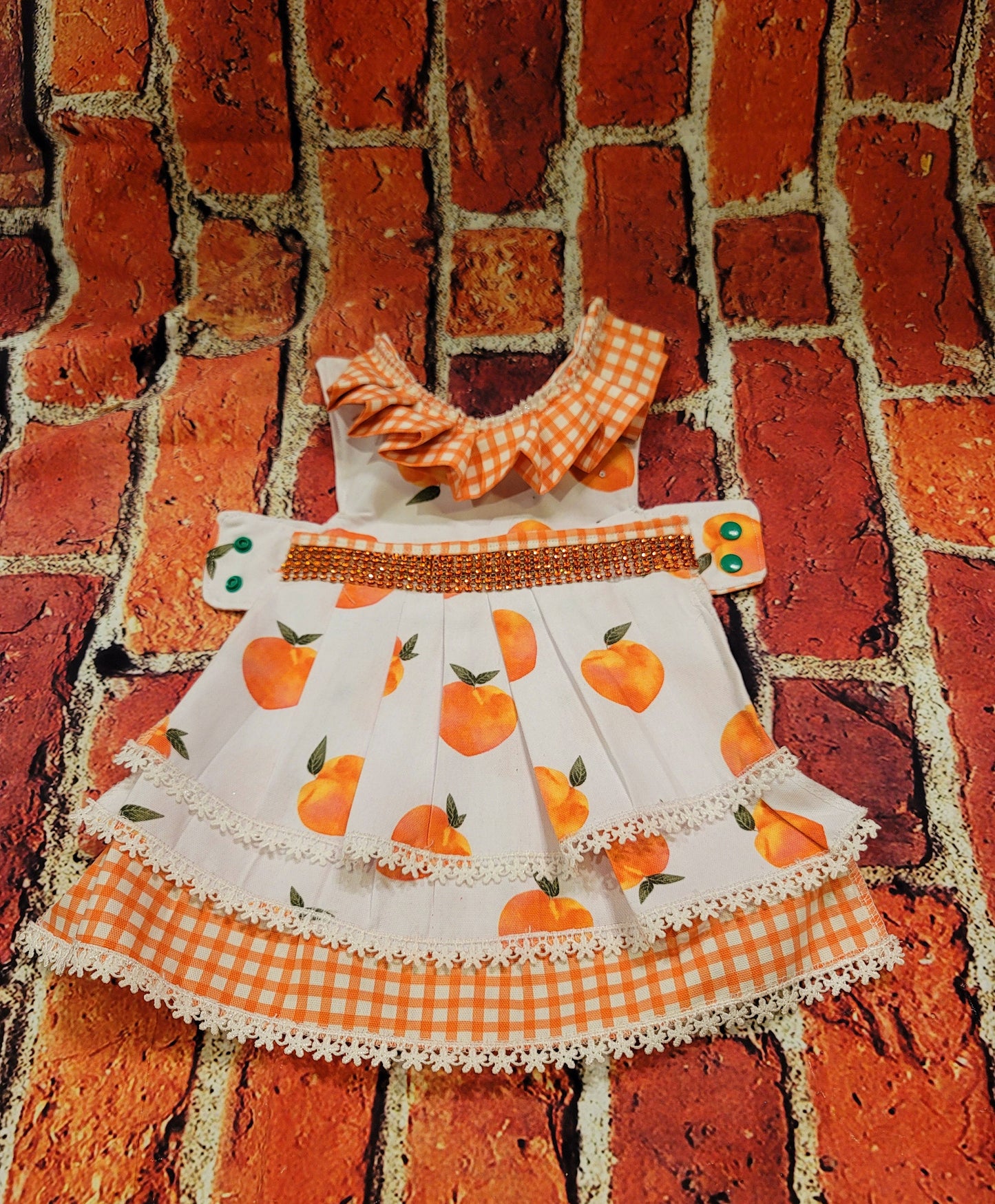 Peach gingham pet dress, peach gingham dog dress, gingham pet dress? Southern bell pet dress, southern bell dog dress, gingham cat dress
