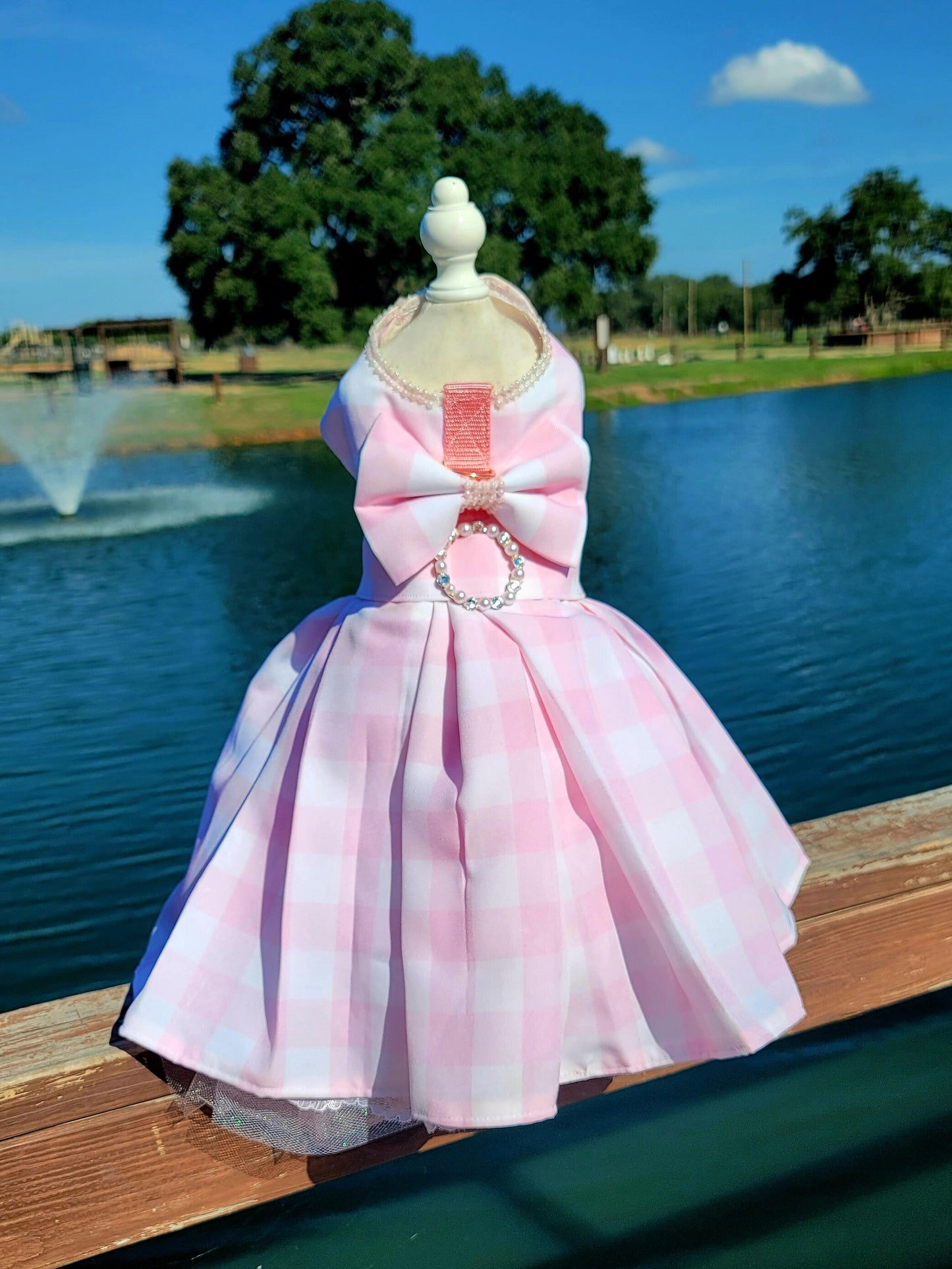 Barbie Pink Gingham Pet Barbie dress, pink gingham dog dress, pink gingham pet dress, Barbie pet dress, Halloween Pet costume, dog costume