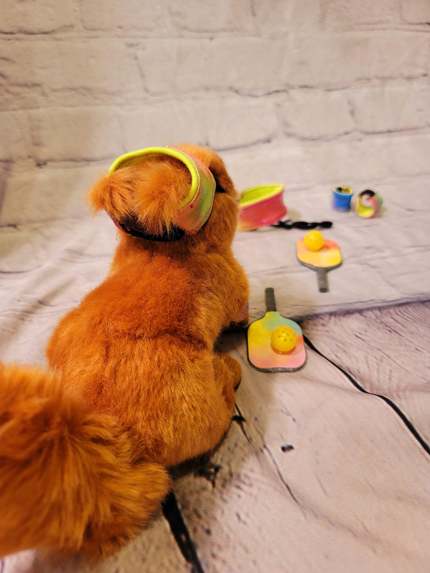 Squirrel Pickel Ball, Squirrel headband, Squirrel wristbands, pet Pickelball costume, exotic pet costume, Squirrel costume