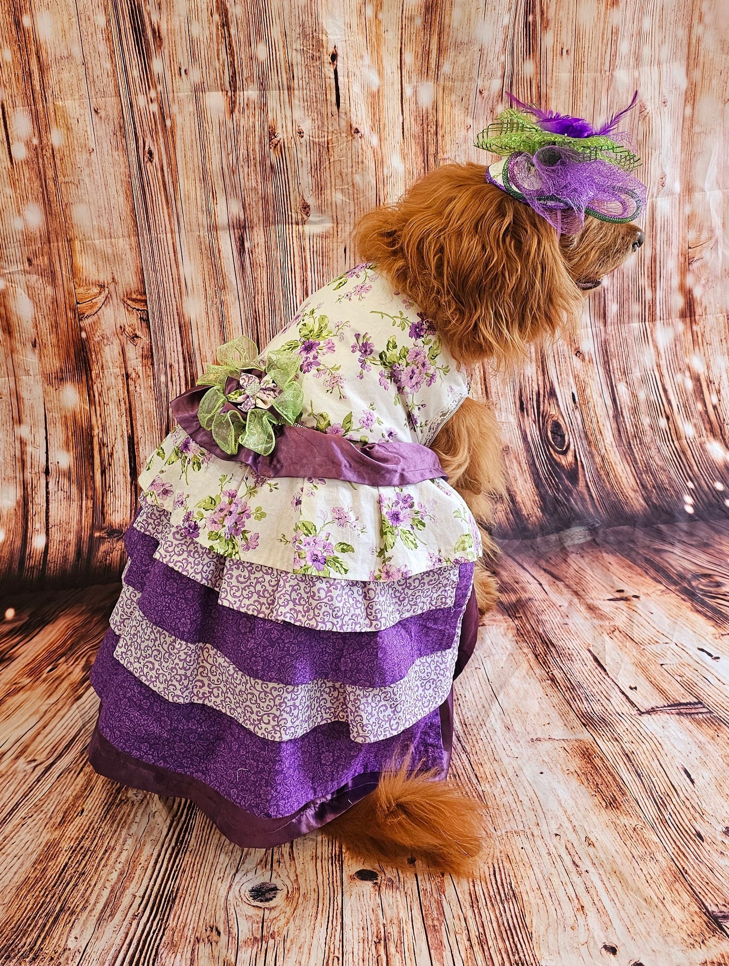 Kentucky derby pet hat and dress, Kentucky Derby dog hat and dress, Canine couture, Kentucky Derby pet costume, pet fasinator, dog fasinator