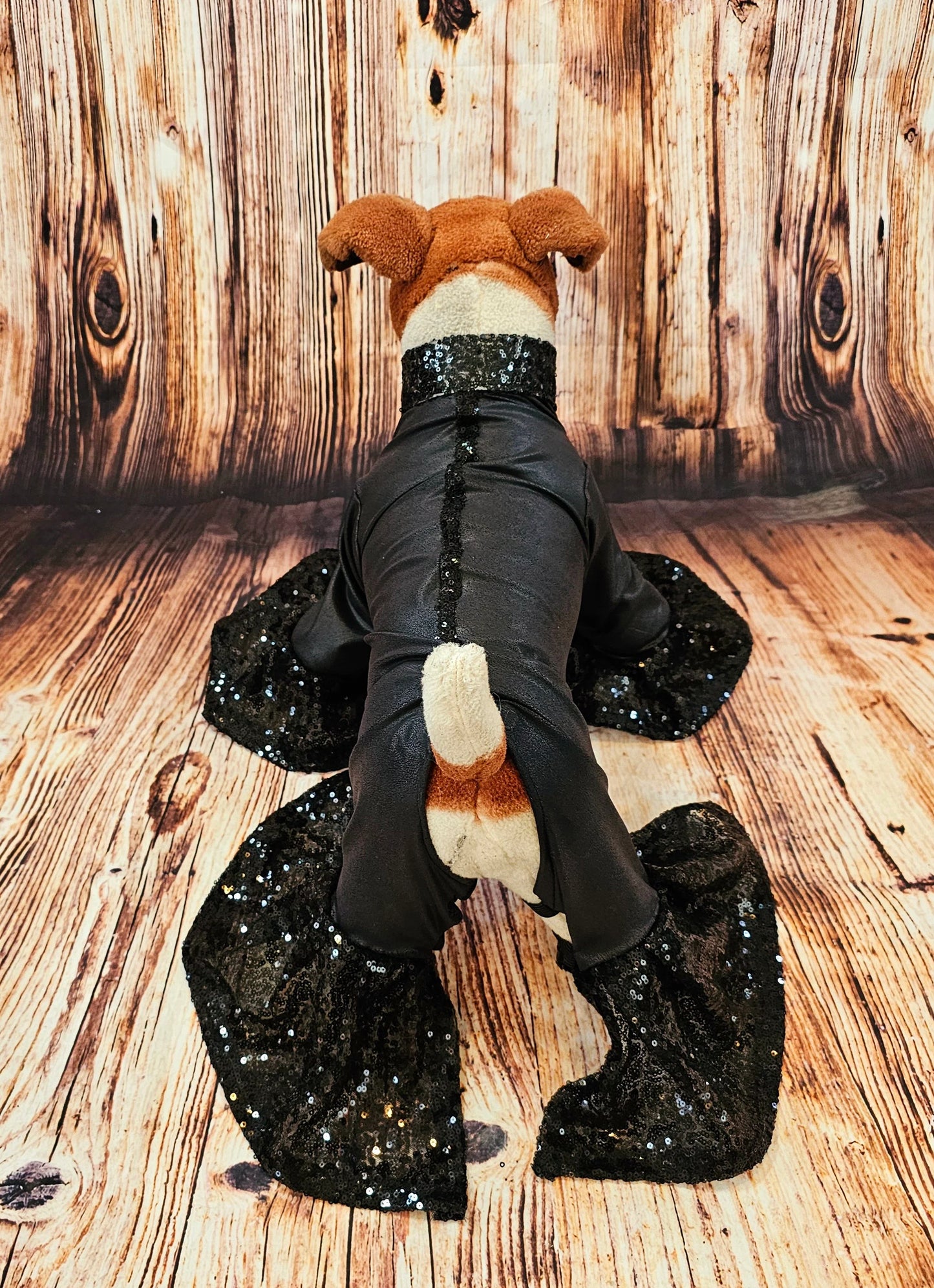 Pet body suit with sequins, dog body suit, pet bell bottom suit, sequin pet bell bottom suit, sequin dog bell bottom clothes, 70s pet