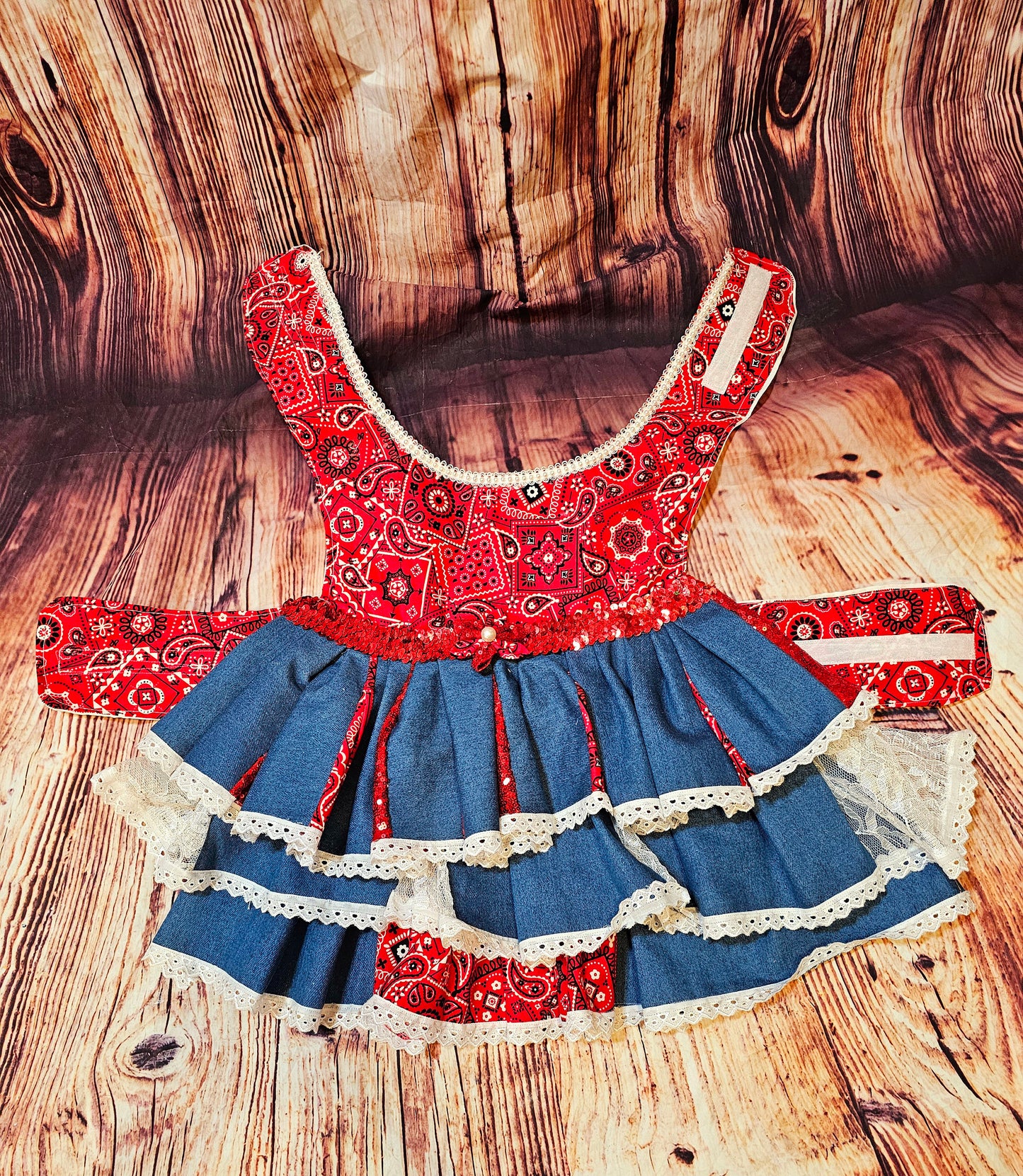 - Western cowgirl pet dress, Country western pet dress