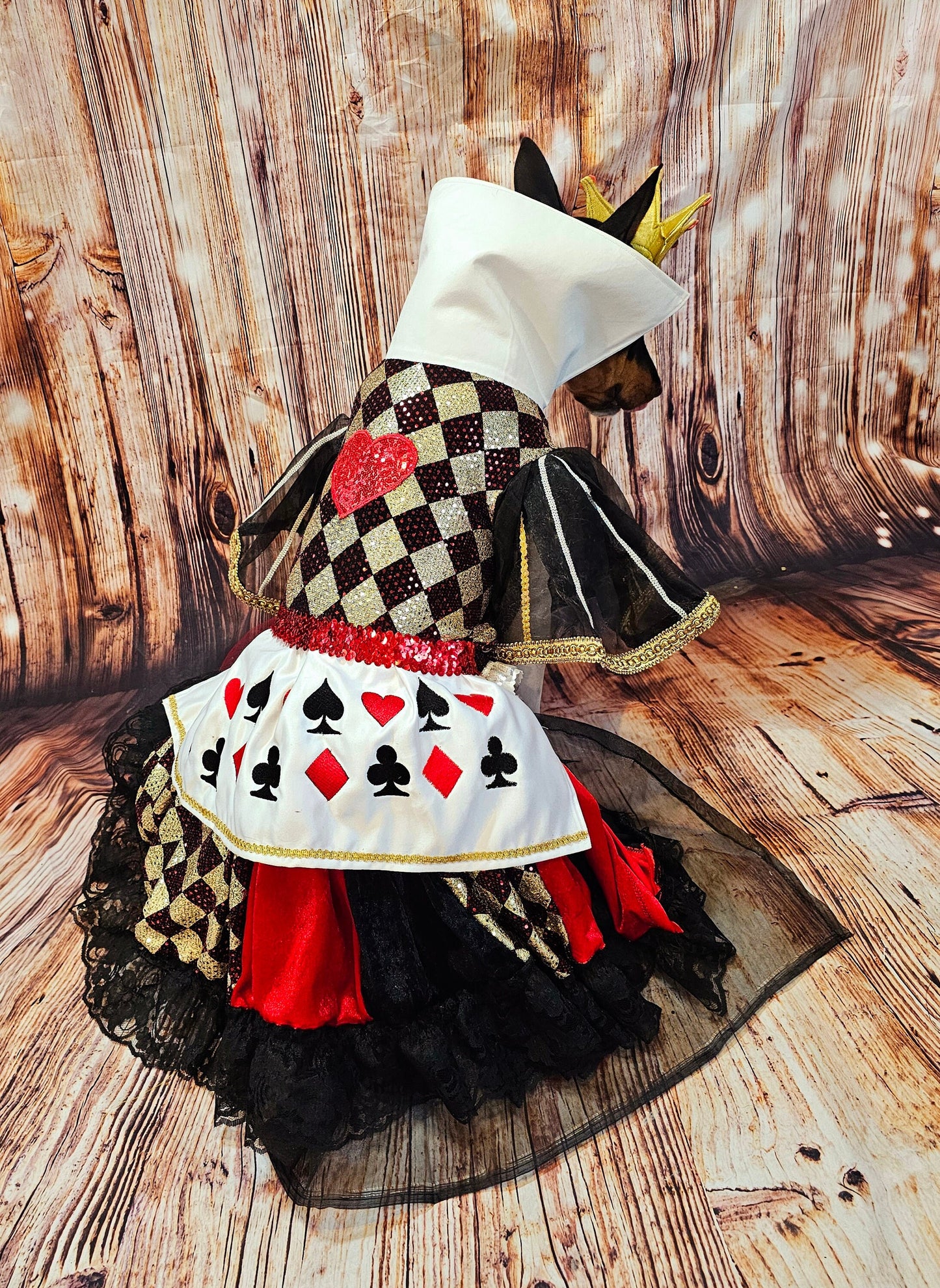 - Queen of Hearts sequin pet costume