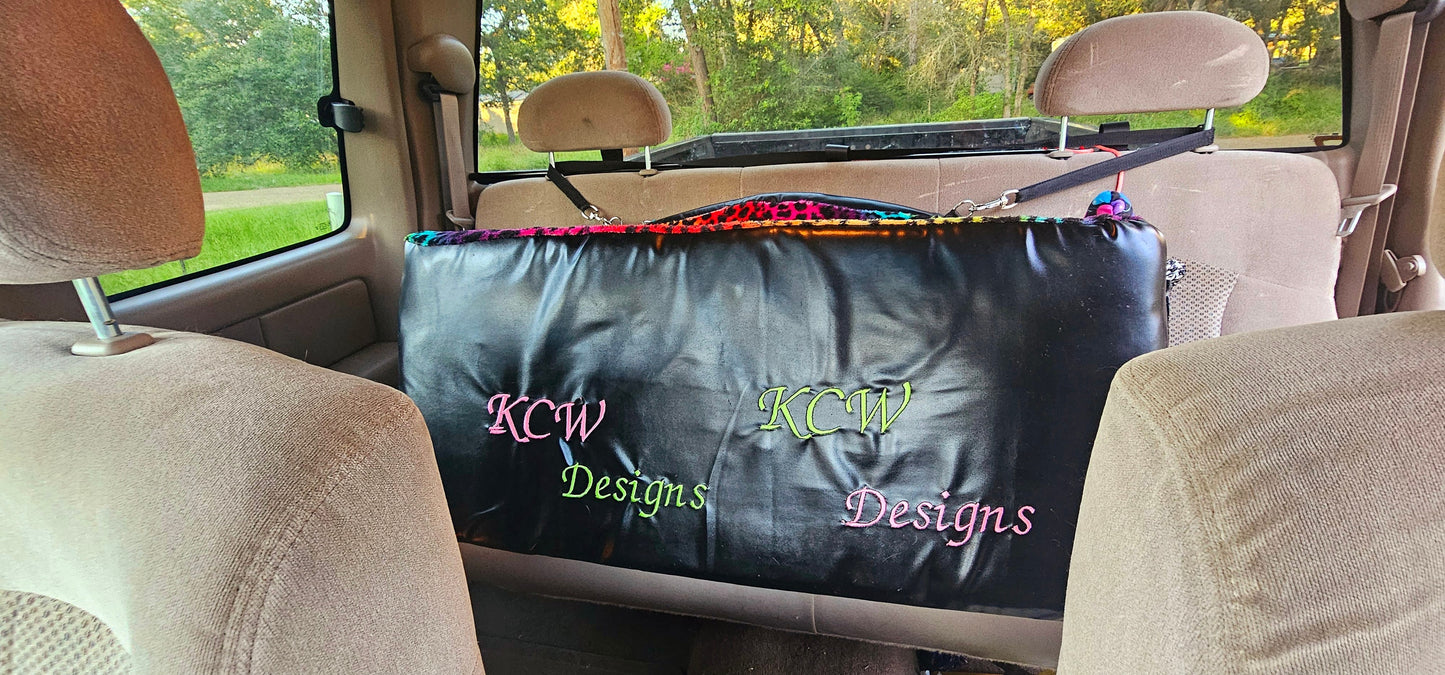 Large Pet Booster seat, leather pet car seat, large pet car seat, multiple pet car seat, rainbow pet booster seat, rainbow dog car seat