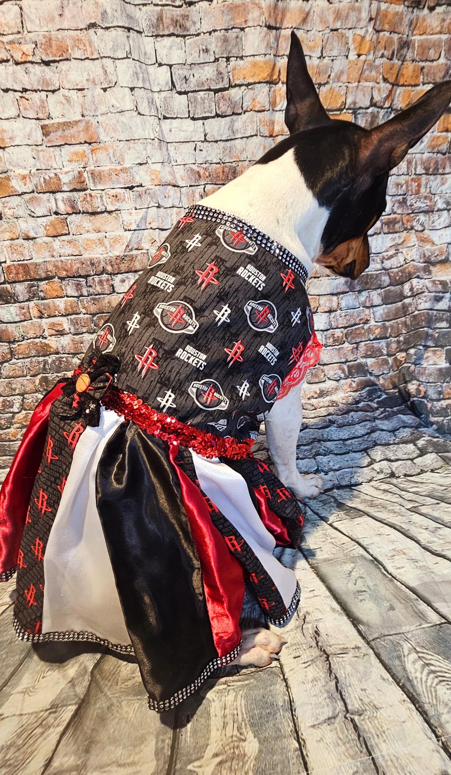Houston Rockets pet dress, Houston rockets dog dress, Houston rockets cat dress, Rockets basketball pet dress, rockets pet clothes