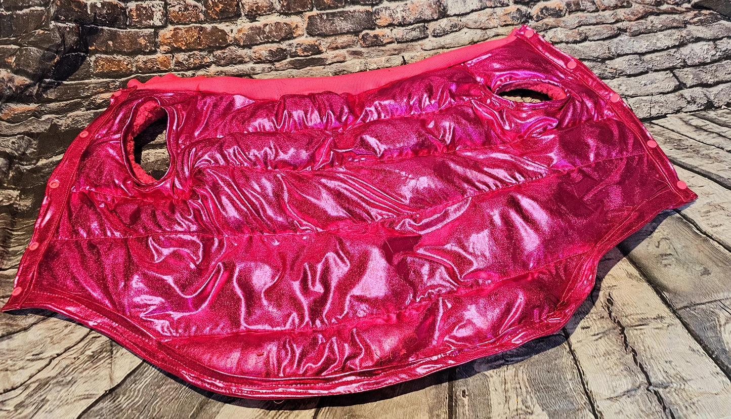 Pet puffer jacket, puffer dog jacket, metallic pet jacket, Houston texan dog jacket, pet puffer jacket, winter pet jacket, jackets for dogs