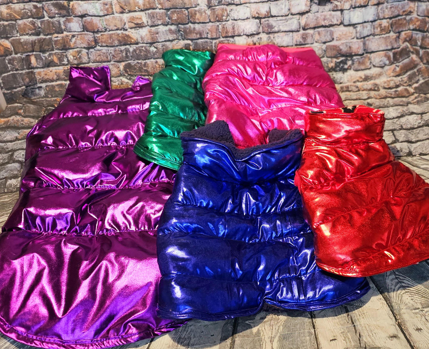 Pet puffer jacket, puffer dog jacket, metallic pet jacket, Houston texan dog jacket, pet puffer jacket, winter pet jacket, jackets for dogs