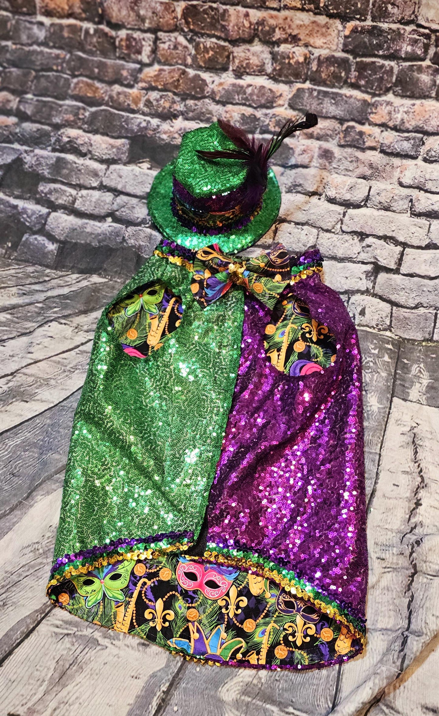 Sequin Mardi Gras pet vest and hat, fat tuesday pet vest, mardi gras pet costume, mardi gras dog vest and hat, mardi gras cat vest, fat tuesday dog