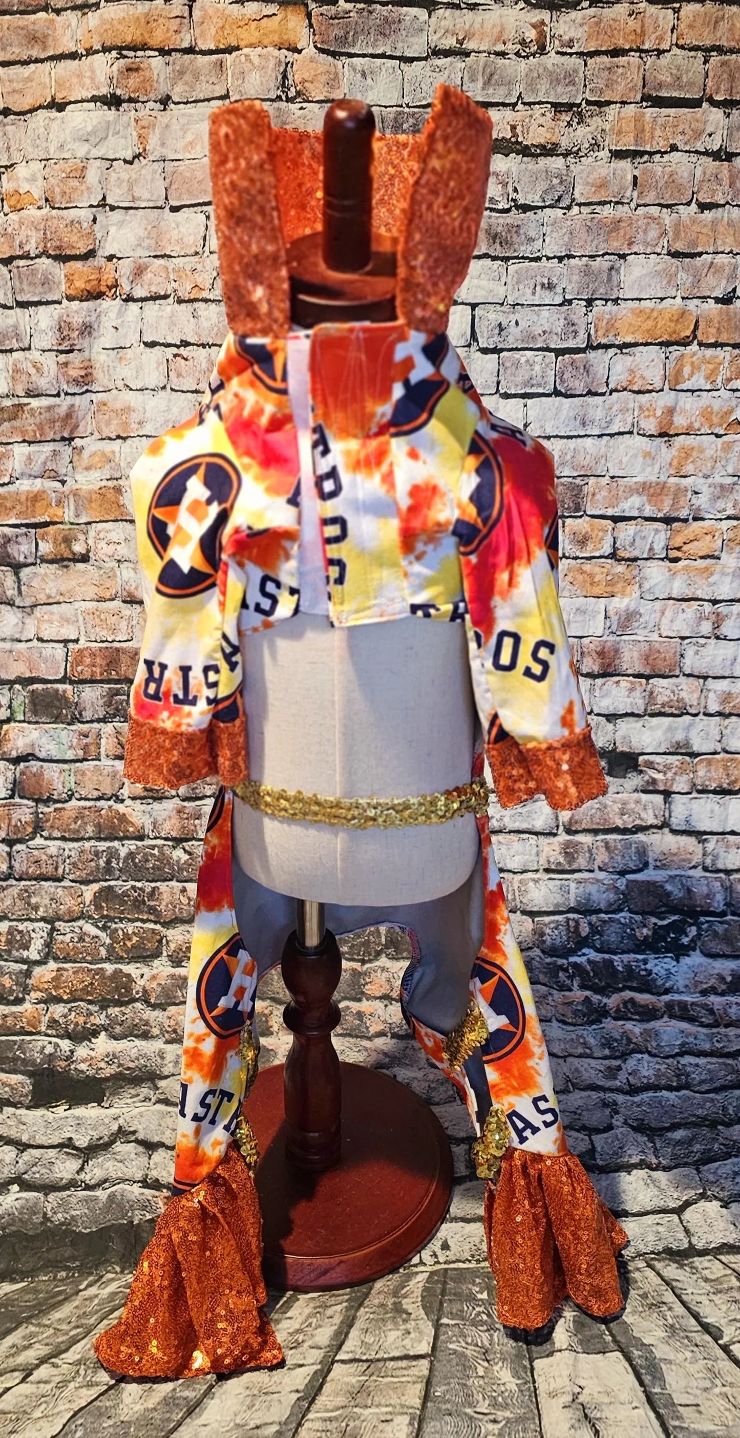 Houston Astros pet suit, Astros sequin dog suit, Astros cat suit
