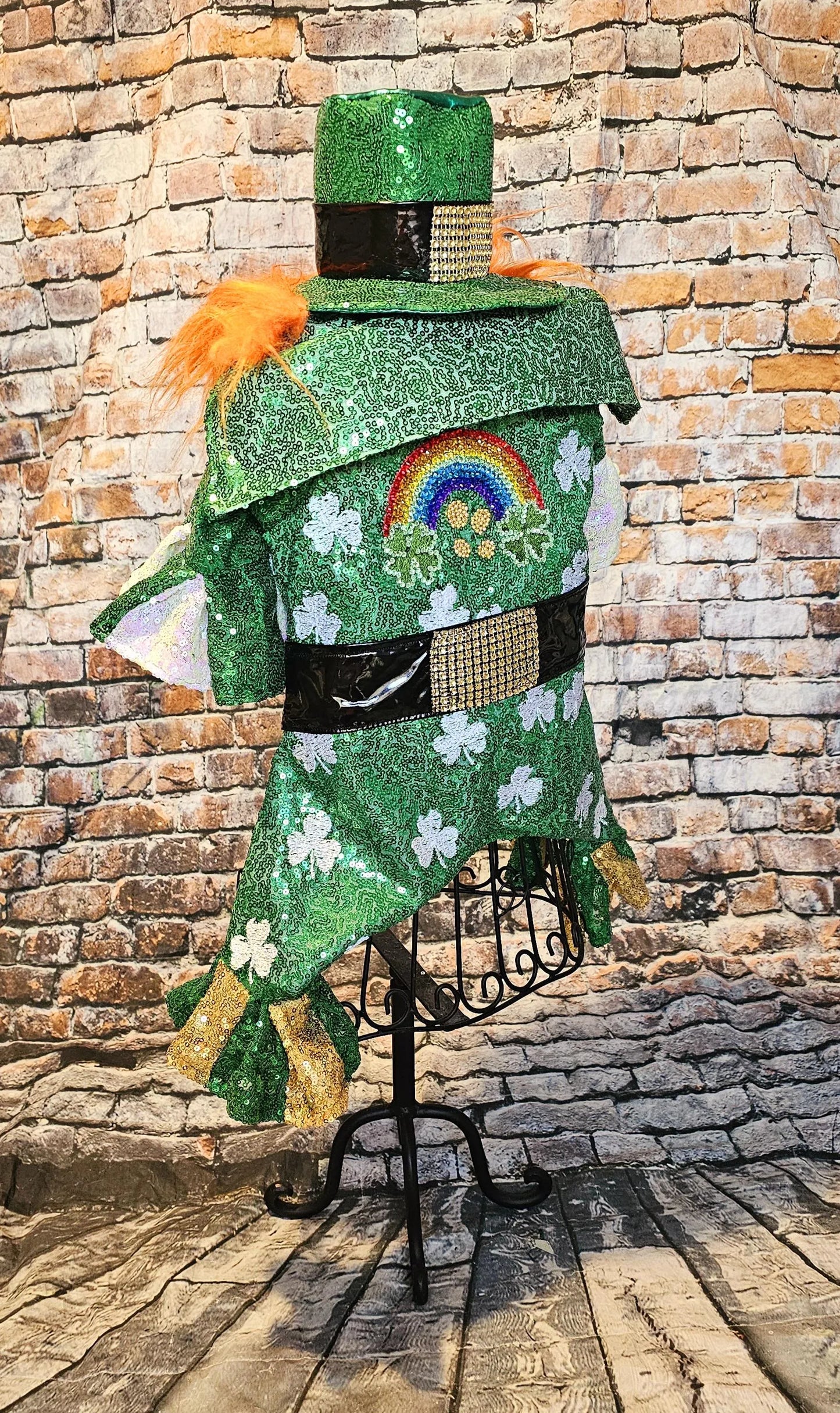 Leprechaun pet costume, Leprechaun dog costume, St. Patty's pet costume, sequin pet costume, Irish pet costume, St Patrick's Day pet costume