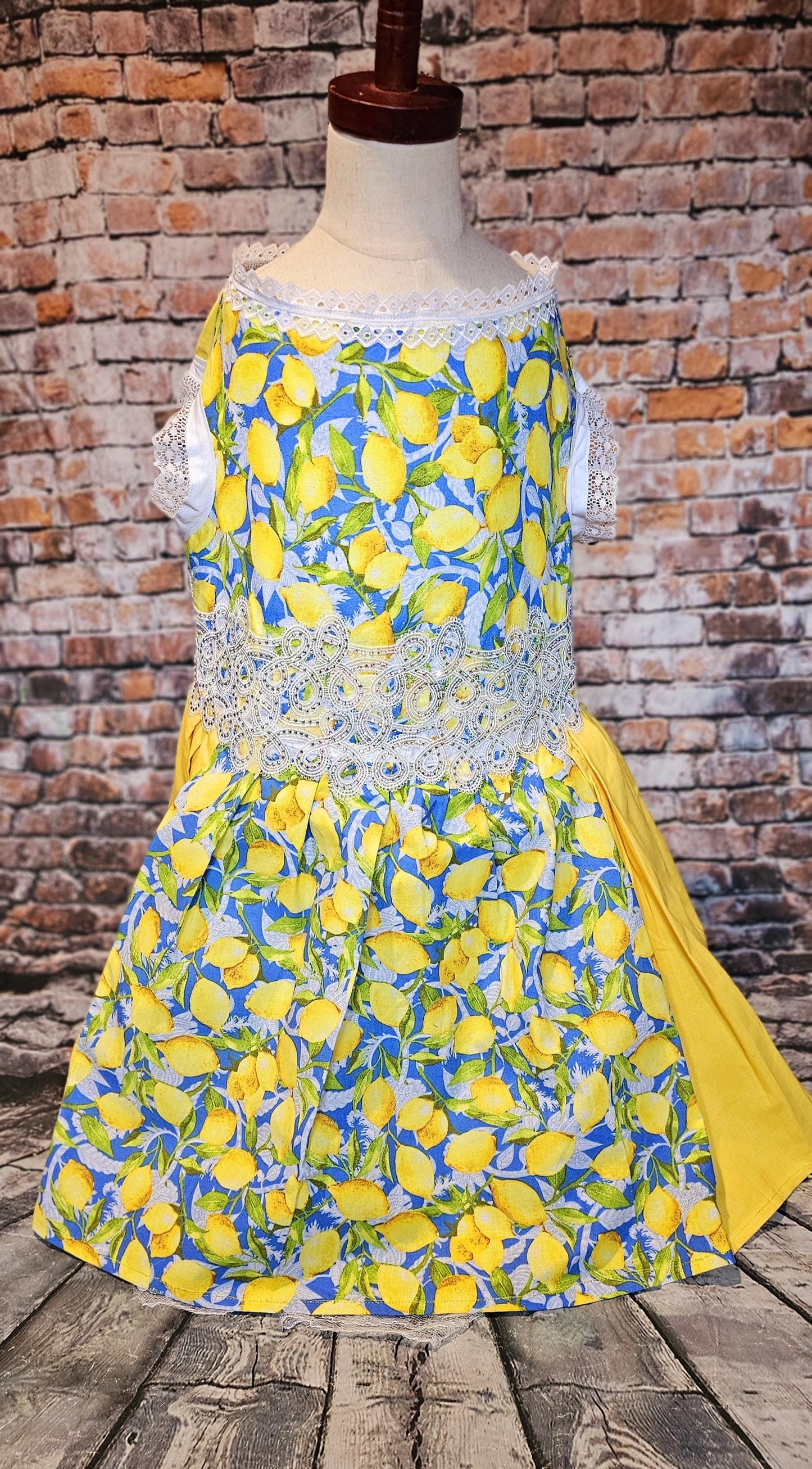 Lemon pet dress, lemon print dog dress, lemon cat dress, pet lemon dress, dog dresses
