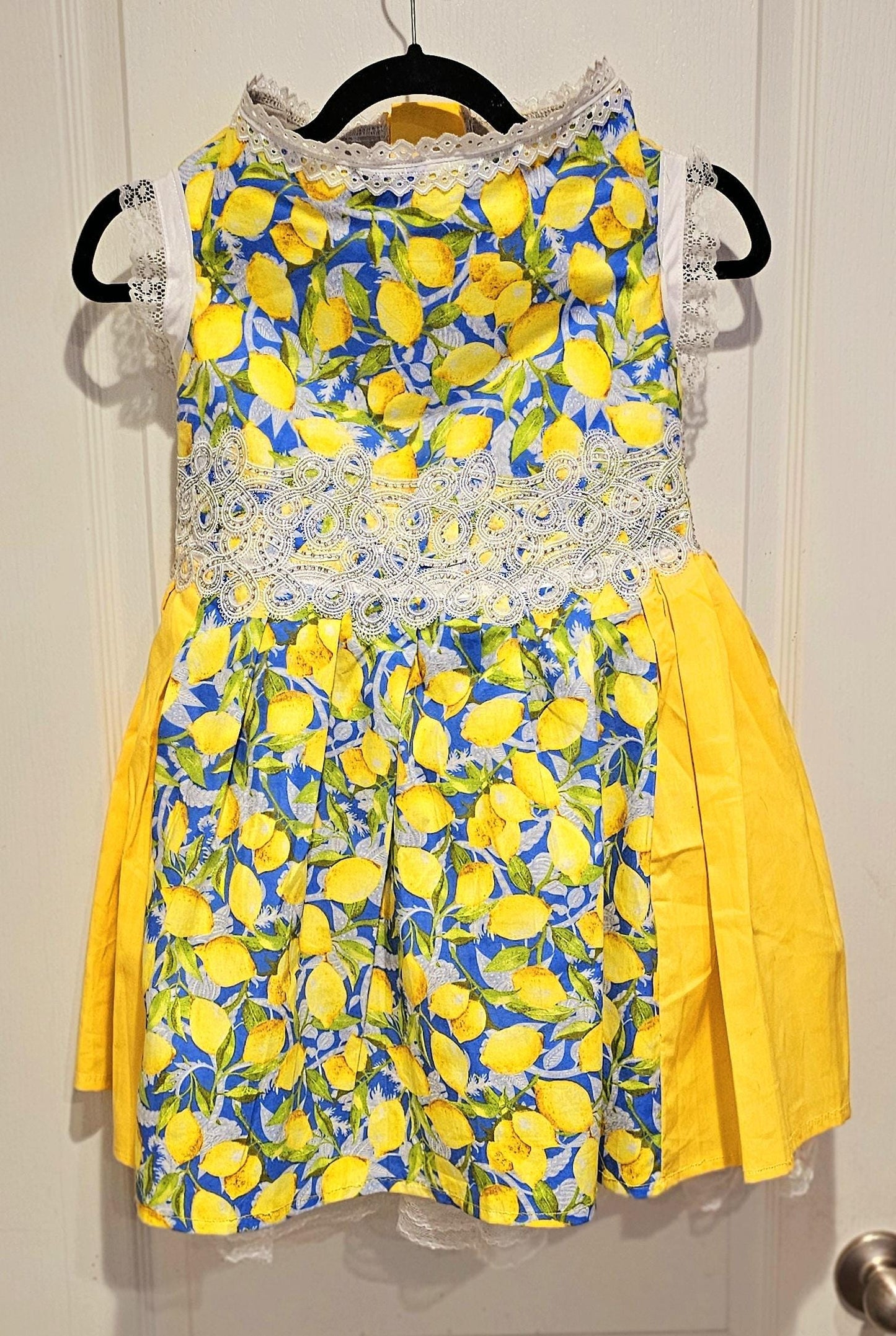 Lemon pet dress, lemon print dog dress, lemon cat dress, pet lemon dress, dog dresses