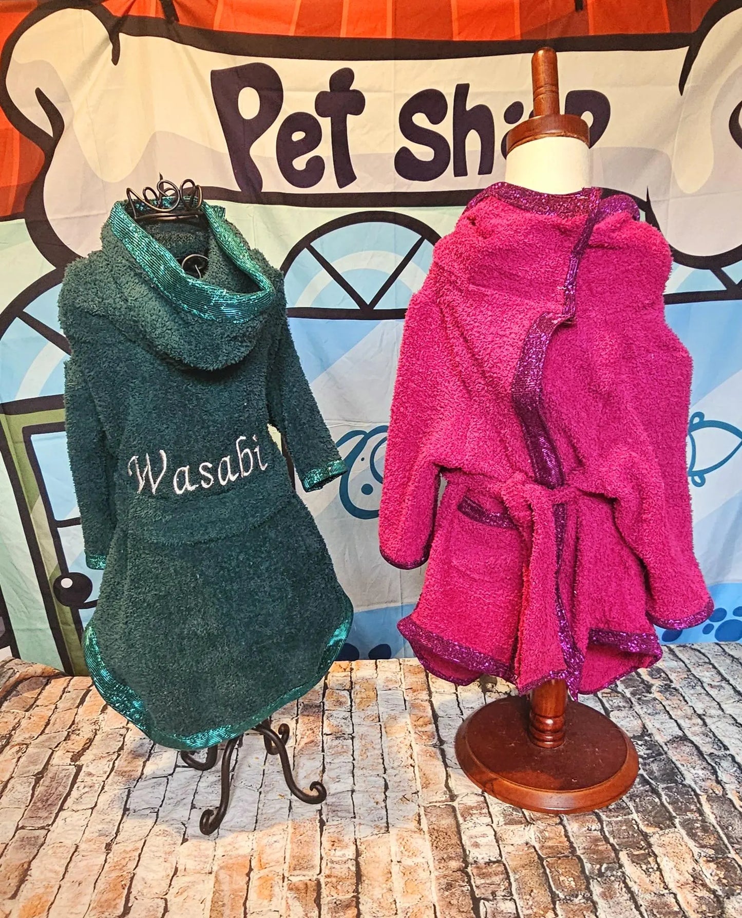 Personalized pet robe, Personalized dog robe, glitter pet robe, dog robe, Personalized cat robe, Personalized pet clothing, Terry pet robe