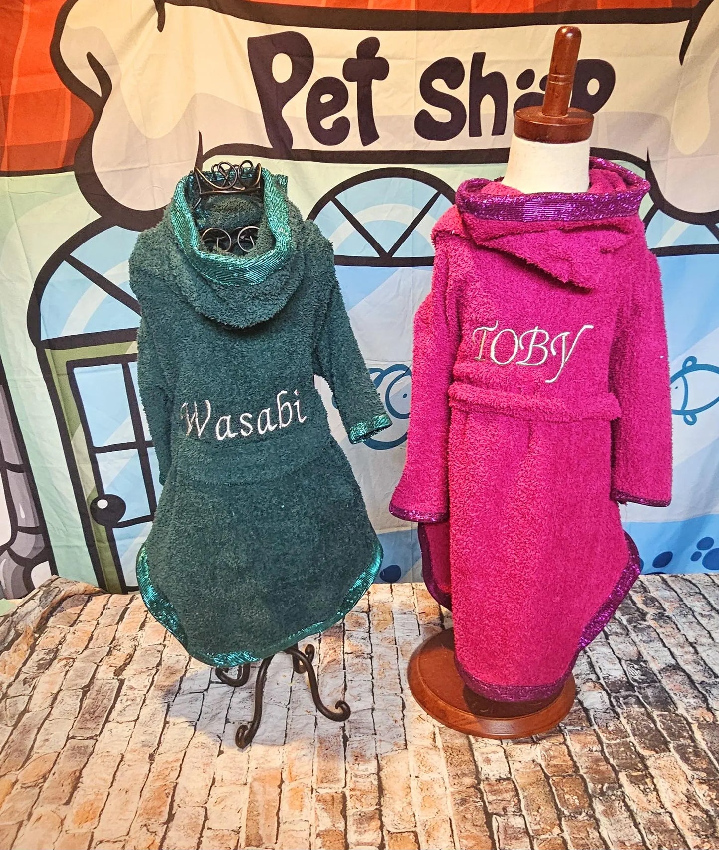 Personalized pet robe, Personalized dog robe, glitter pet robe, dog robe, Personalized cat robe, Personalized pet clothing, Terry pet robe
