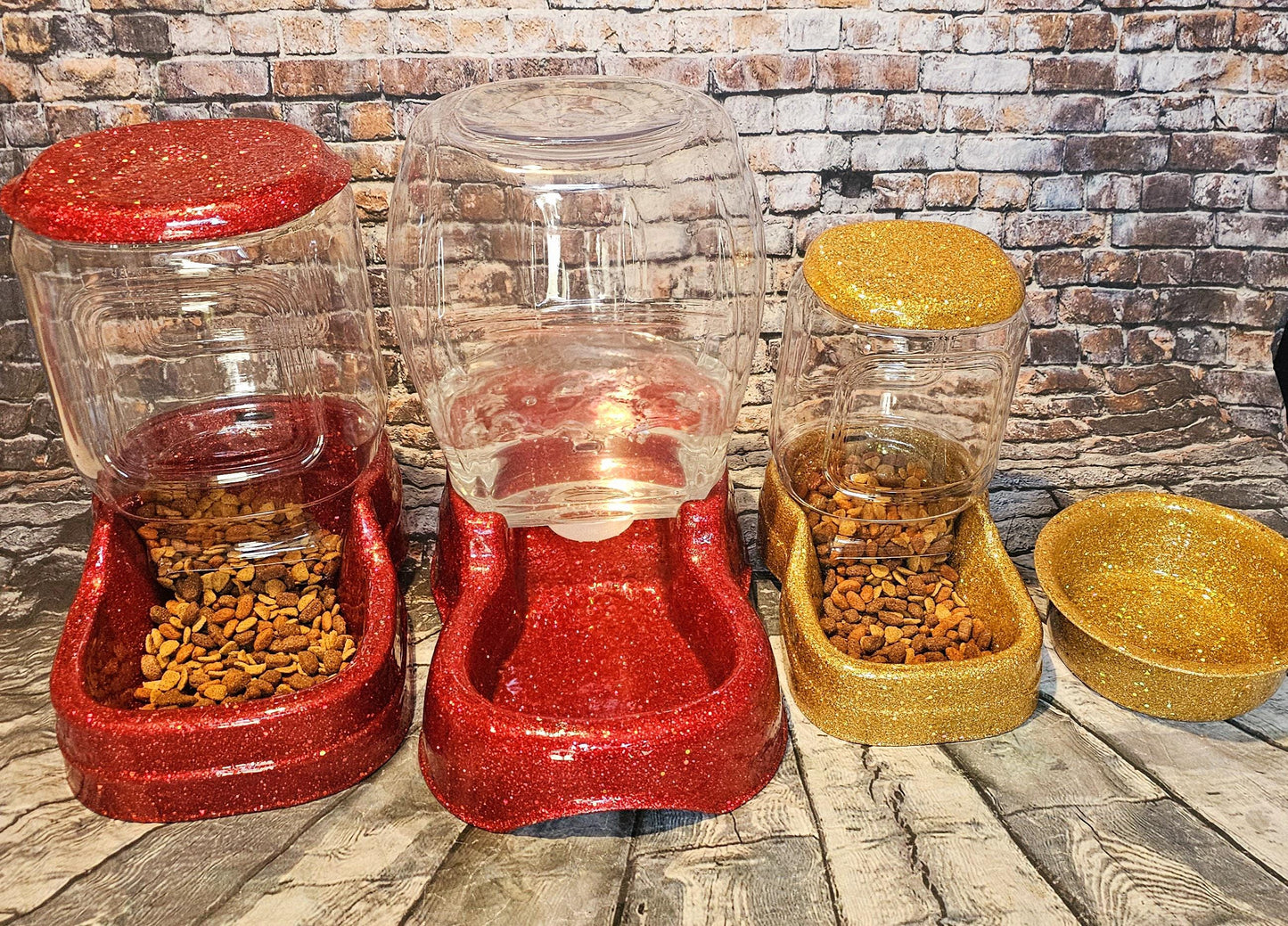 Glitter Gravity food and water bowl combo, Pet gravity food bowls