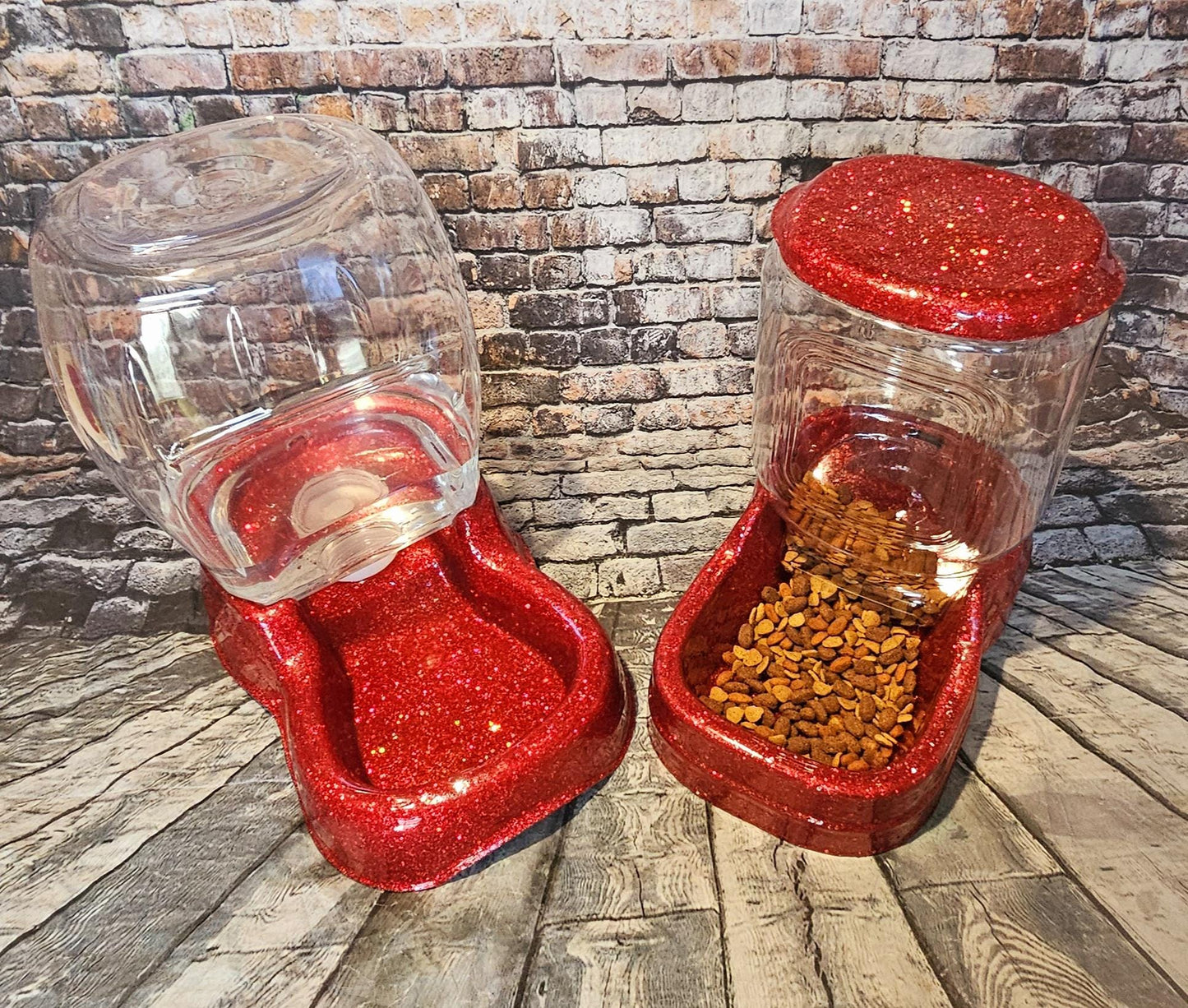 Glitter Gravity food and water bowl combo, Pet gravity food bowls