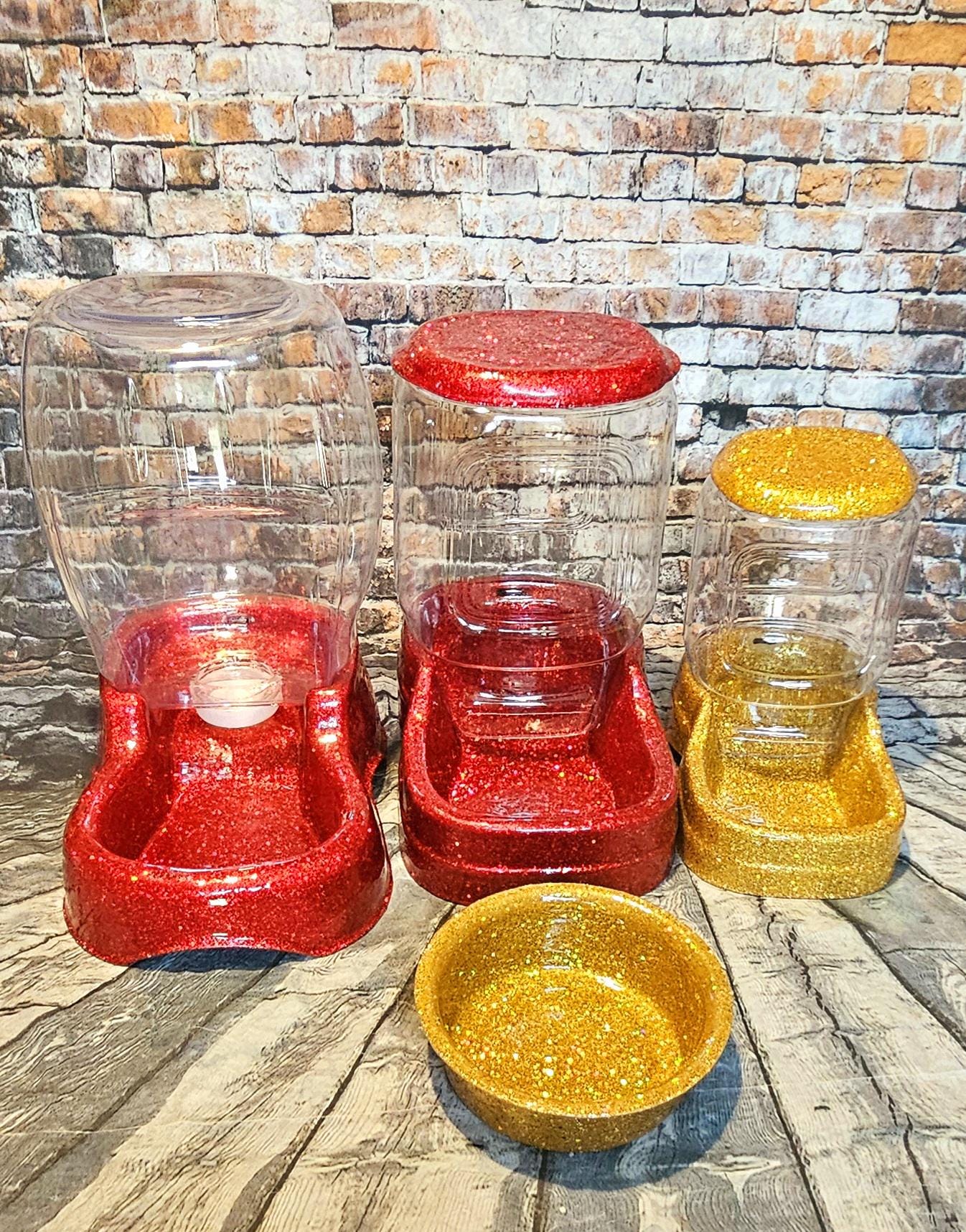 Glitter Gravity food and water bowl combo, Pet gravity food bowls