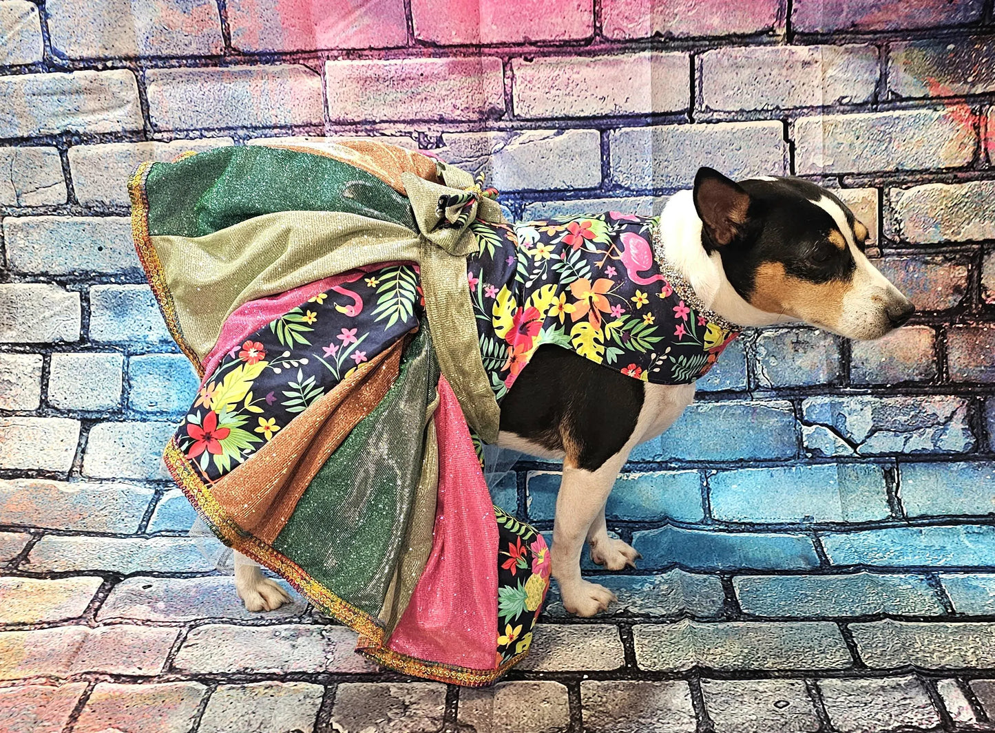 - Hawaiian pet dress, Hawaiian glitter dog dress, Hawaiian cat dress