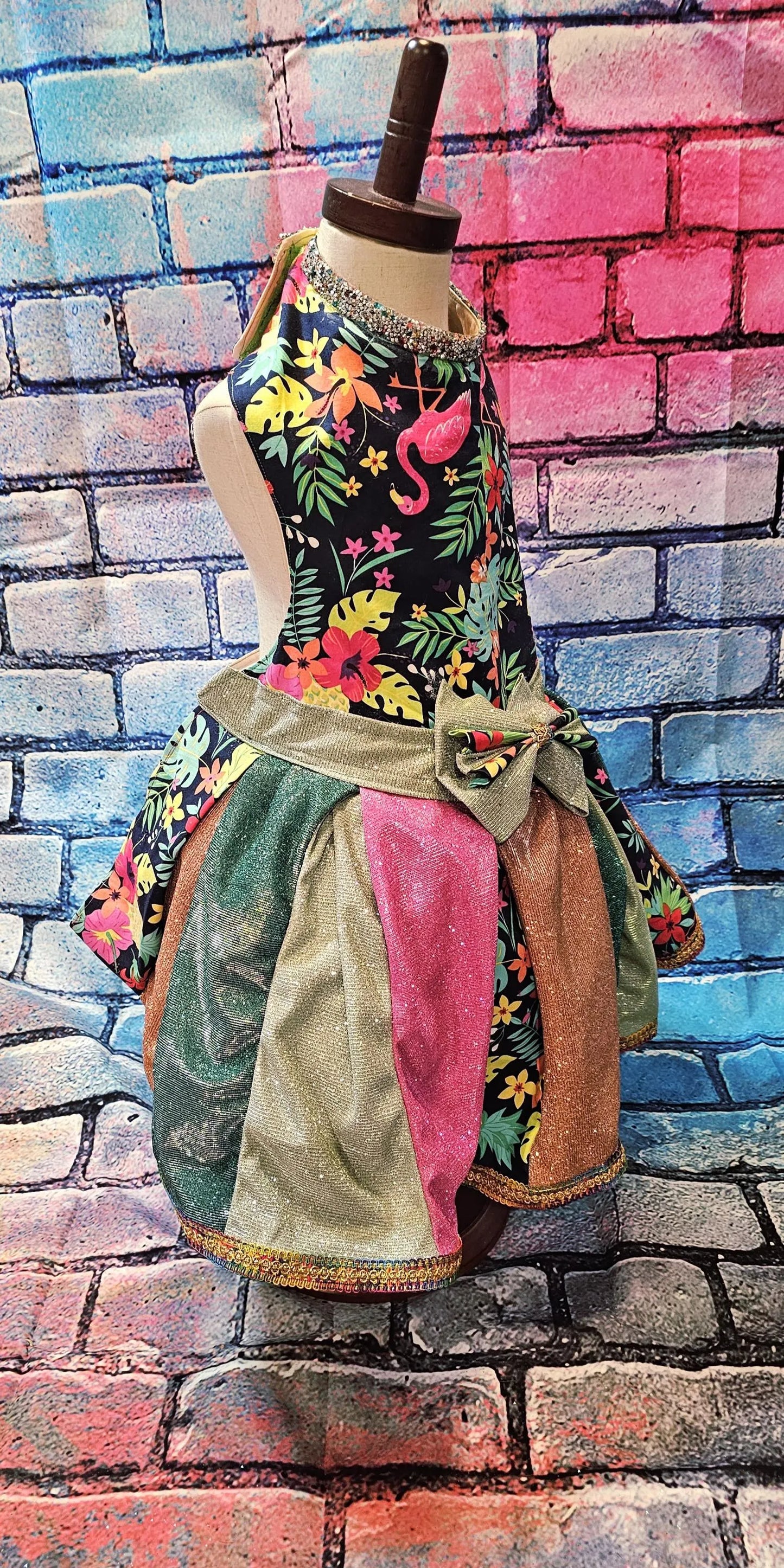 - Hawaiian pet dress, Hawaiian glitter dog dress, Hawaiian cat dress