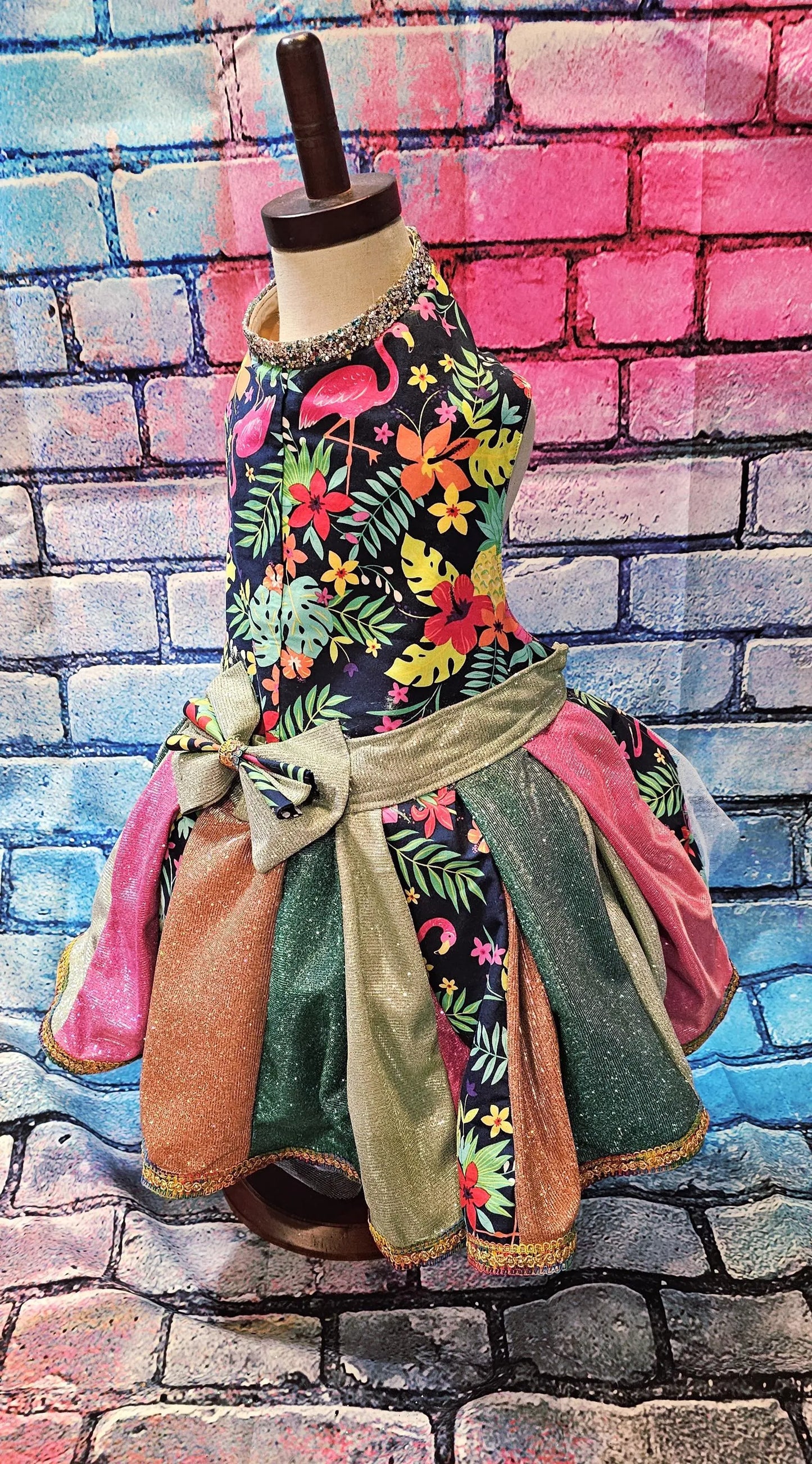 - Hawaiian pet dress, Hawaiian glitter dog dress, Hawaiian cat dress