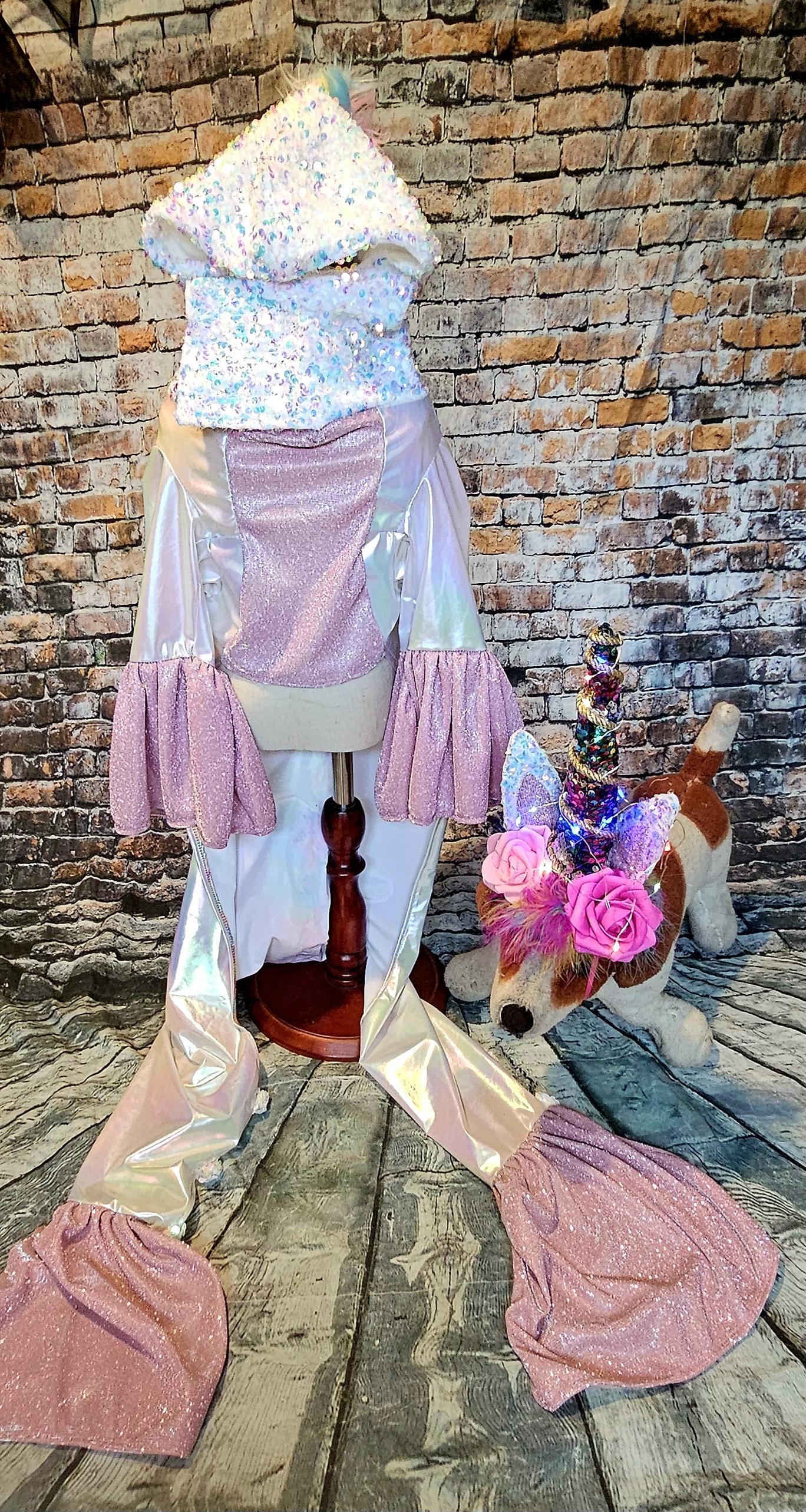 - Unicorn Pet Light Up Costume, Dog Unicorn Costume, Light up pet costume, Light up cat costume, Light up dog costume, Irradescent pet unicorn