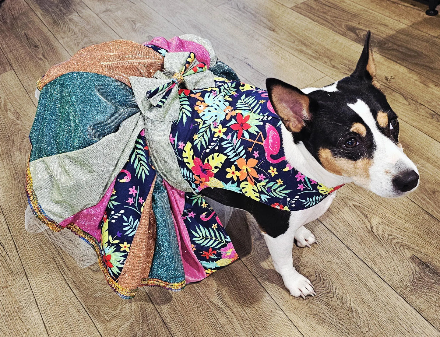 - Hawaiian pet dress, Hawaiian glitter dog dress, Hawaiian cat dress