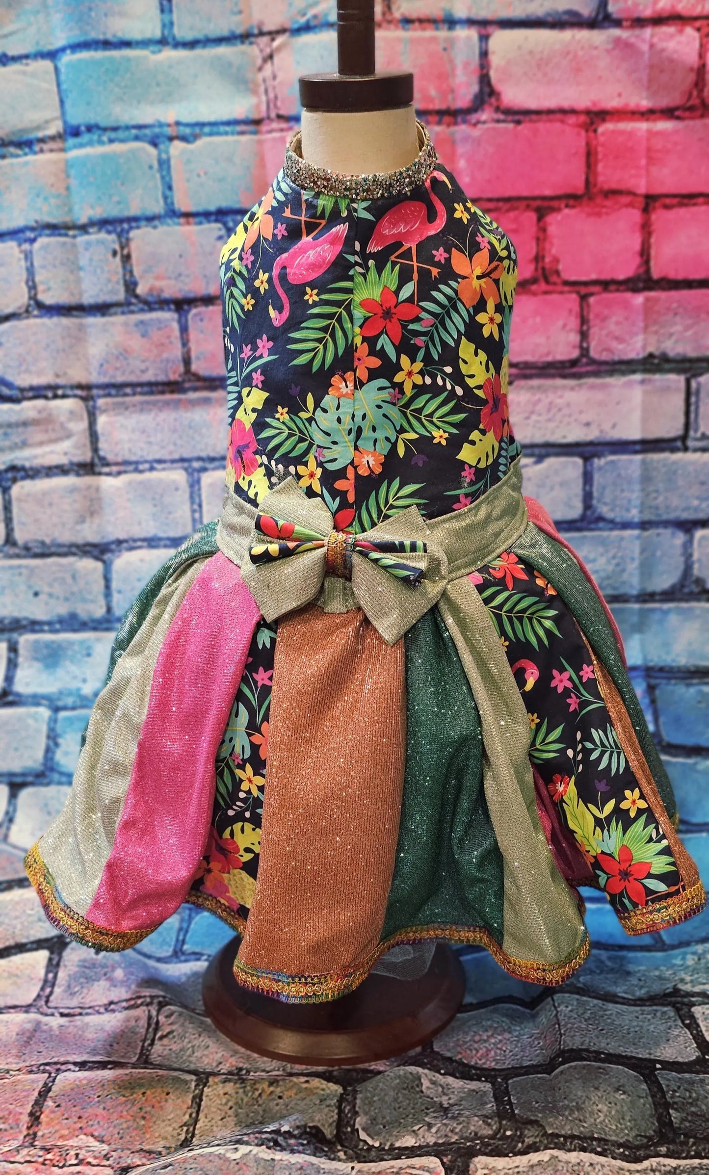 - Hawaiian pet dress, Hawaiian glitter dog dress, Hawaiian cat dress