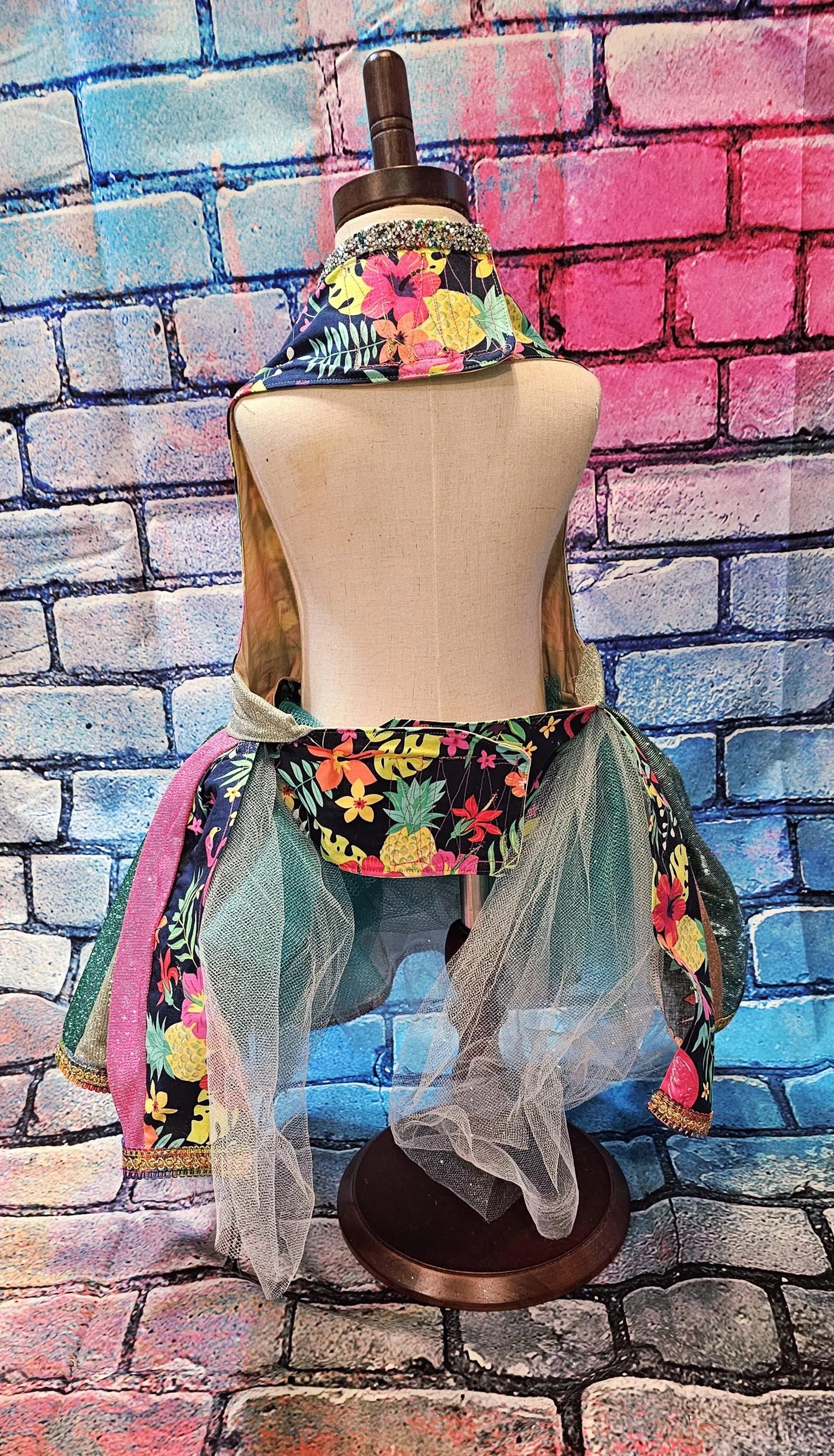- Hawaiian pet dress, Hawaiian glitter dog dress, Hawaiian cat dress